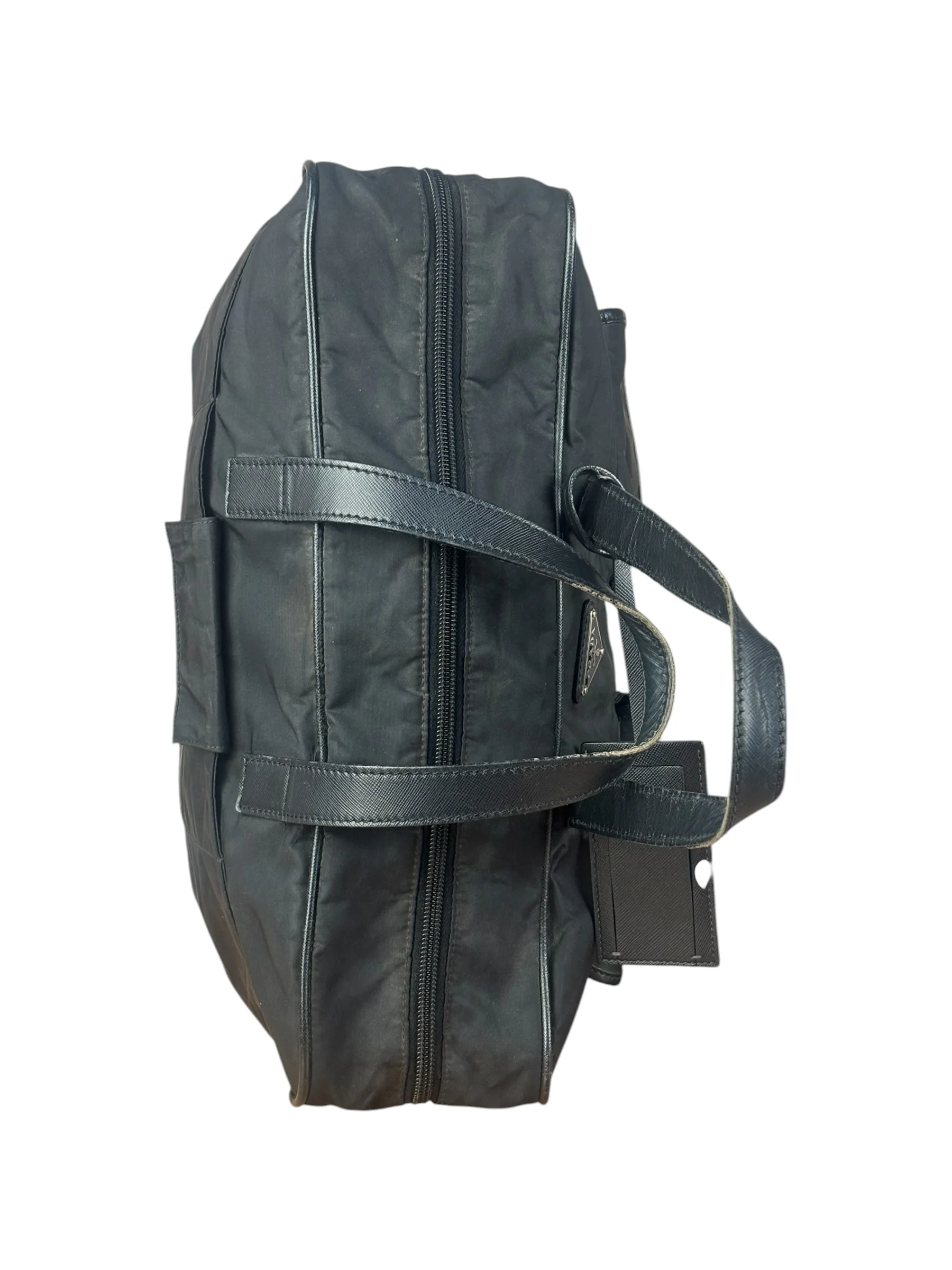 Prada Vintage Nylon Black Front Pocket Work Bag - Image 7