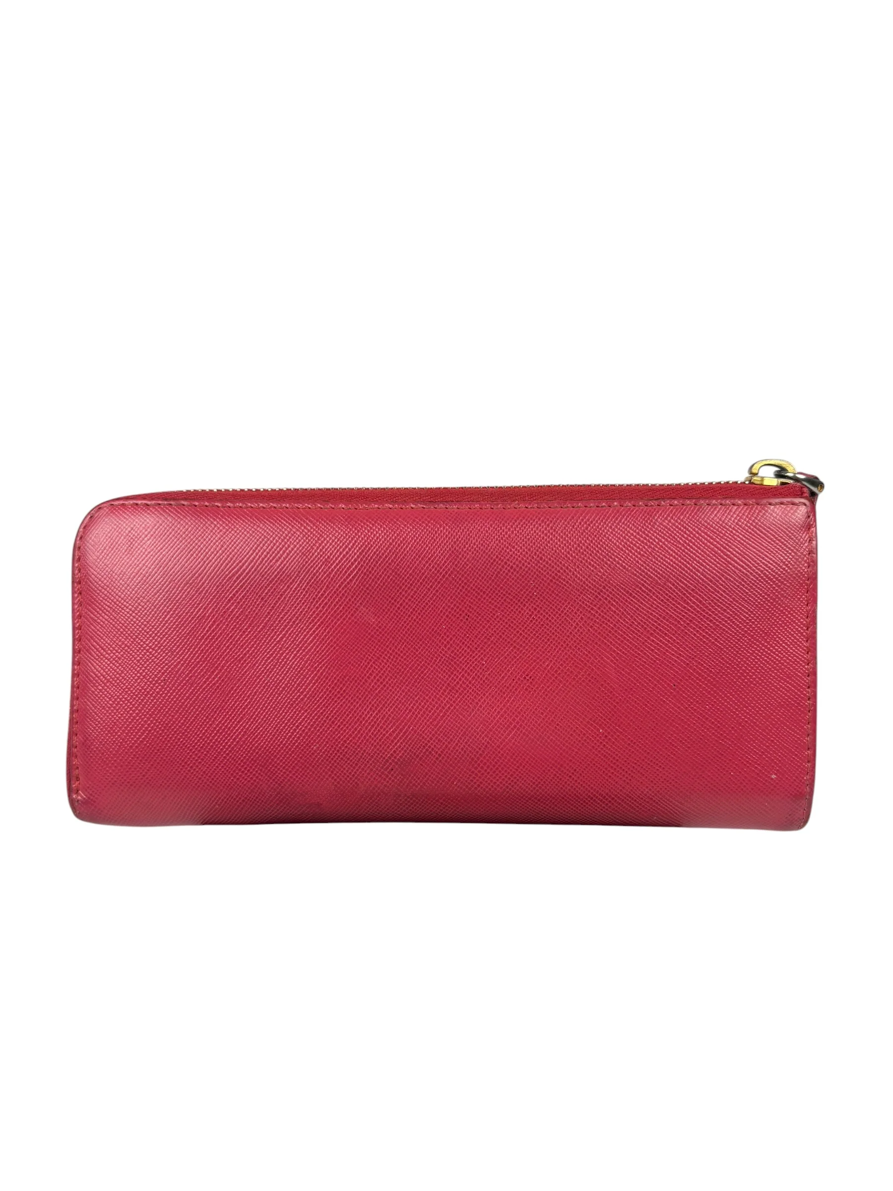 Prada Vintage Pink Saffiano Leather Long Wallet - Image 3