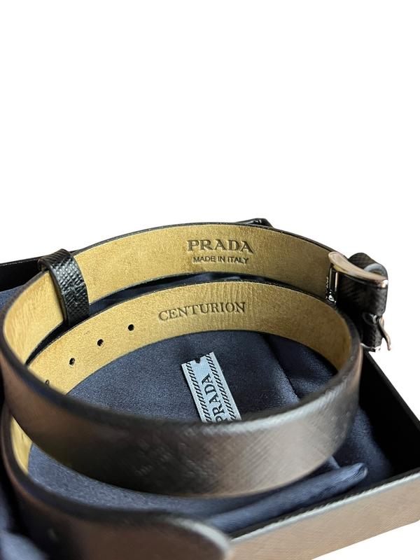 Prada x Centurion Black Leather Belt Bracelet - Image 4