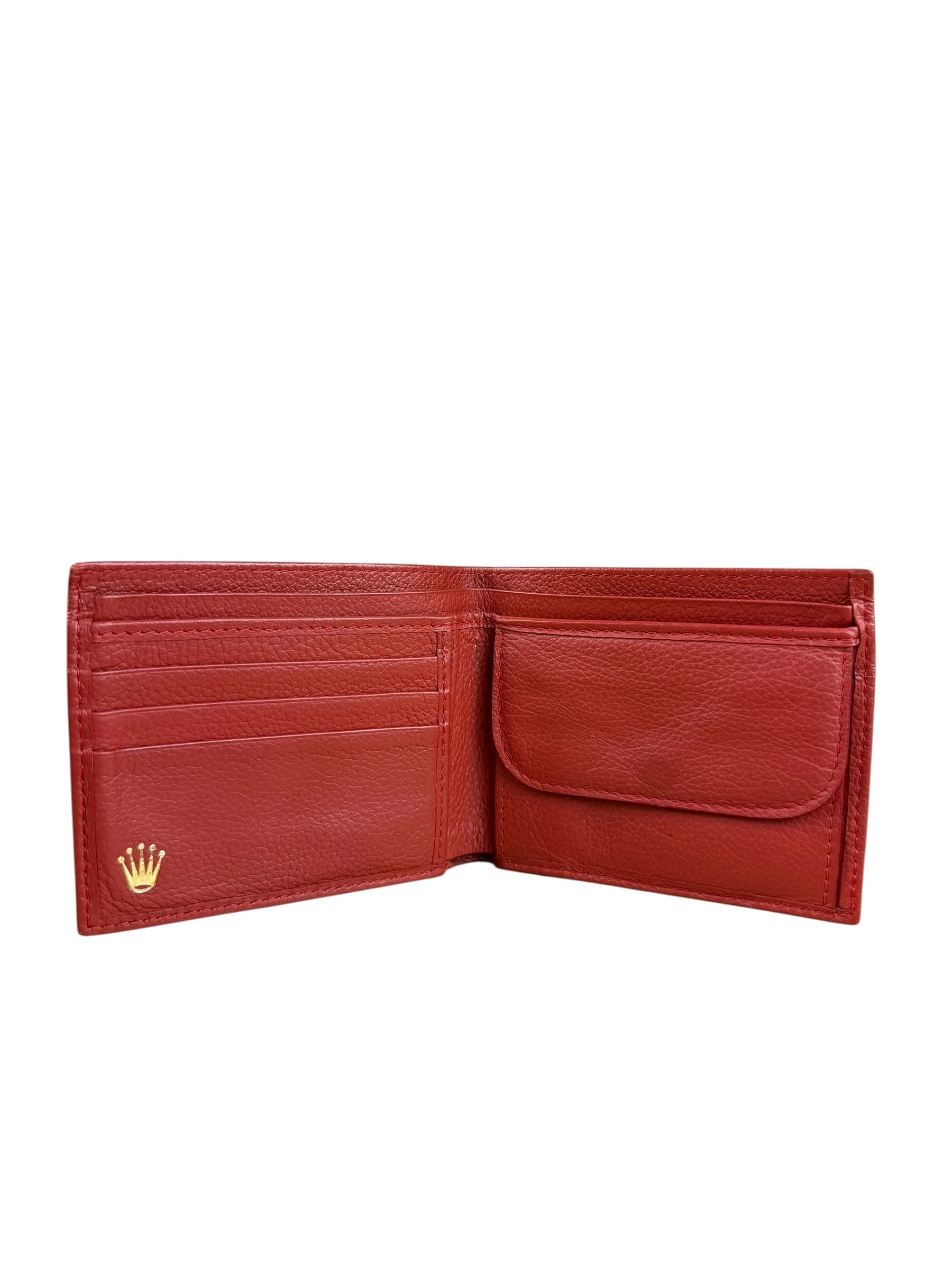 Rolex Red Leather Bifold Wallet - Image 7