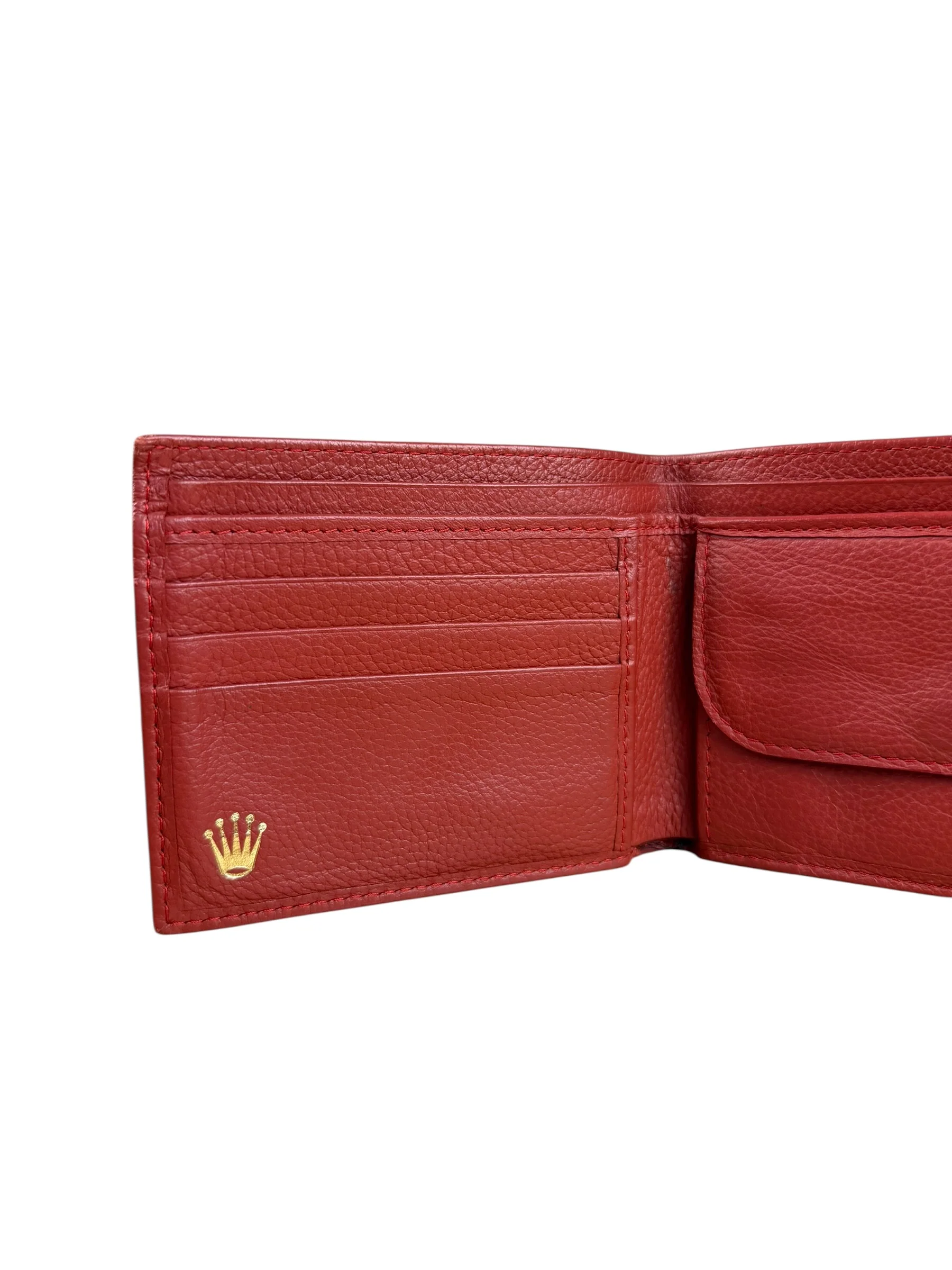 Rolex Red Leather Bifold Wallet - Image 8