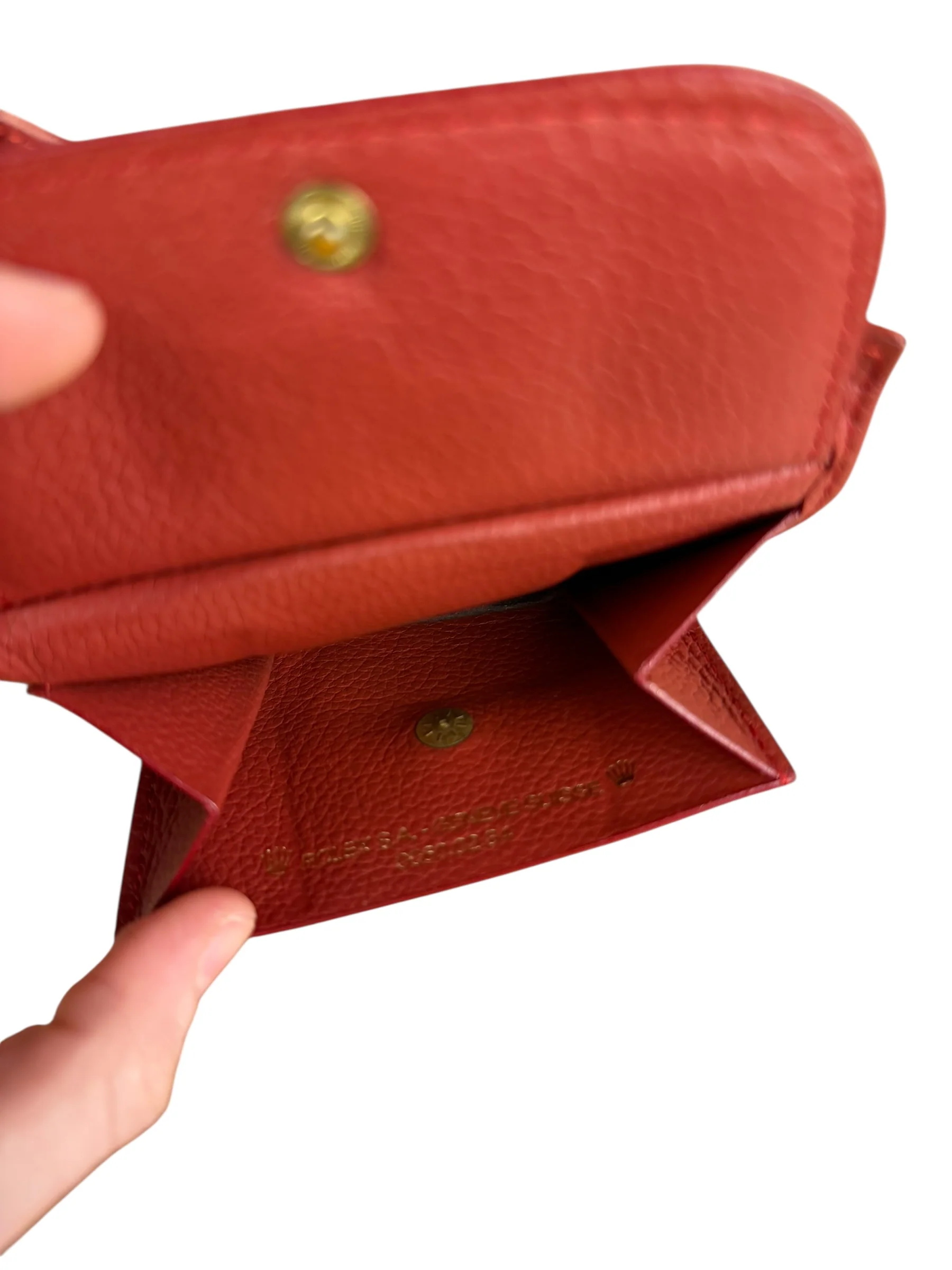 Rolex Red Leather Bifold Wallet - Image 9