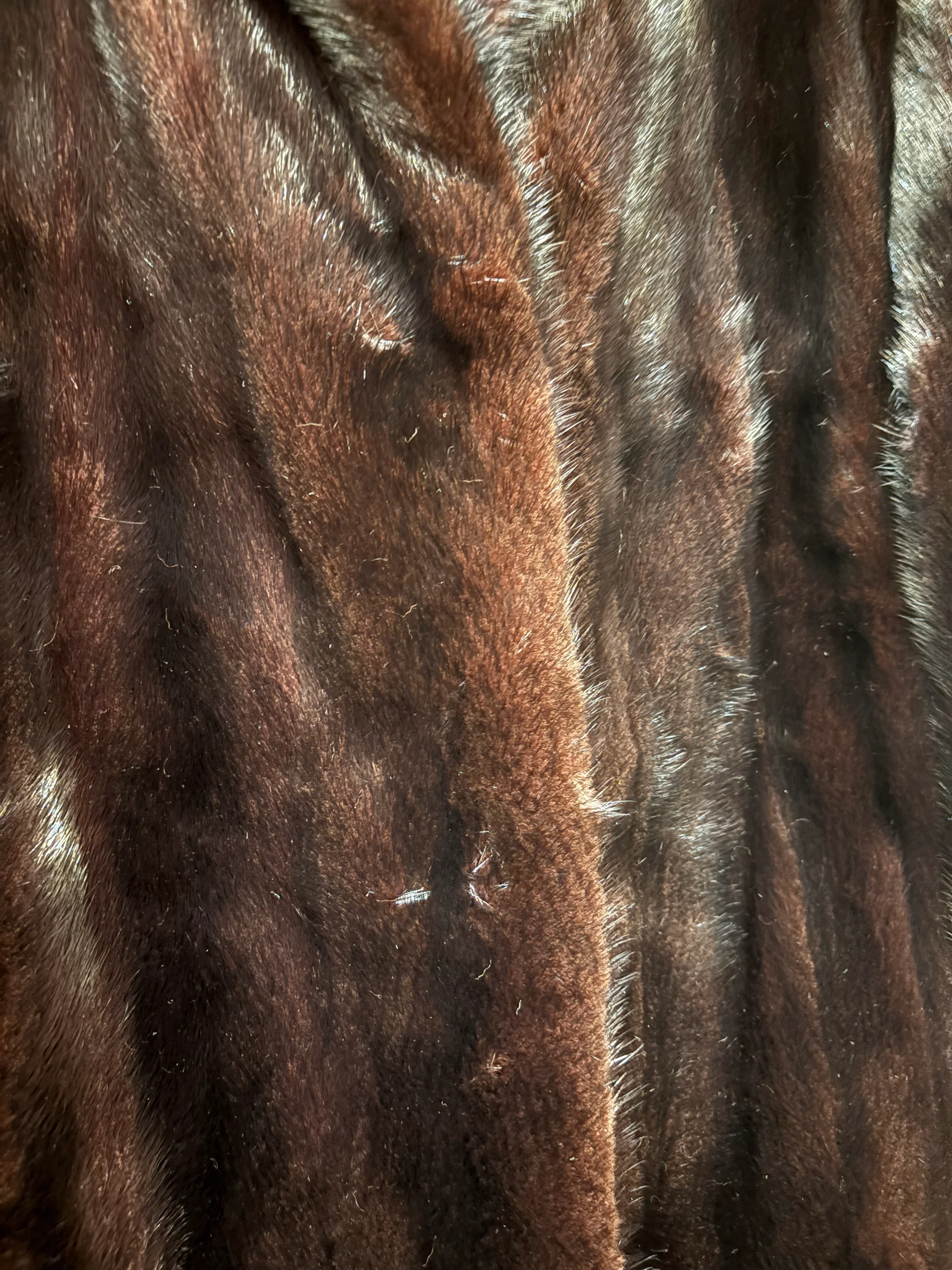 Saga Mink Vintage Darkest Brown Mink Fur Long Coat - Image 3