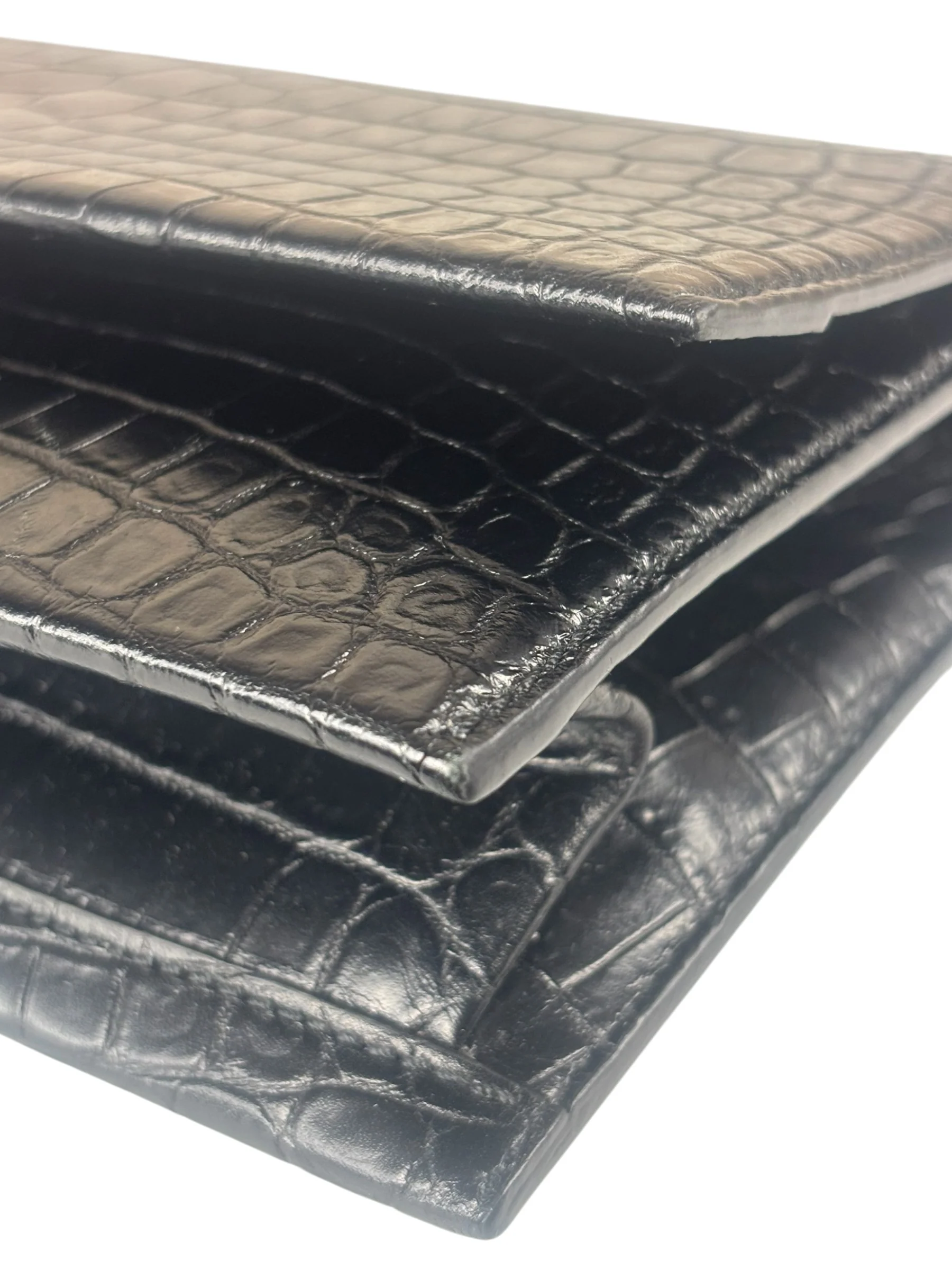 Saint Laurent Black Embossed Babylon Cross Body - Image 11