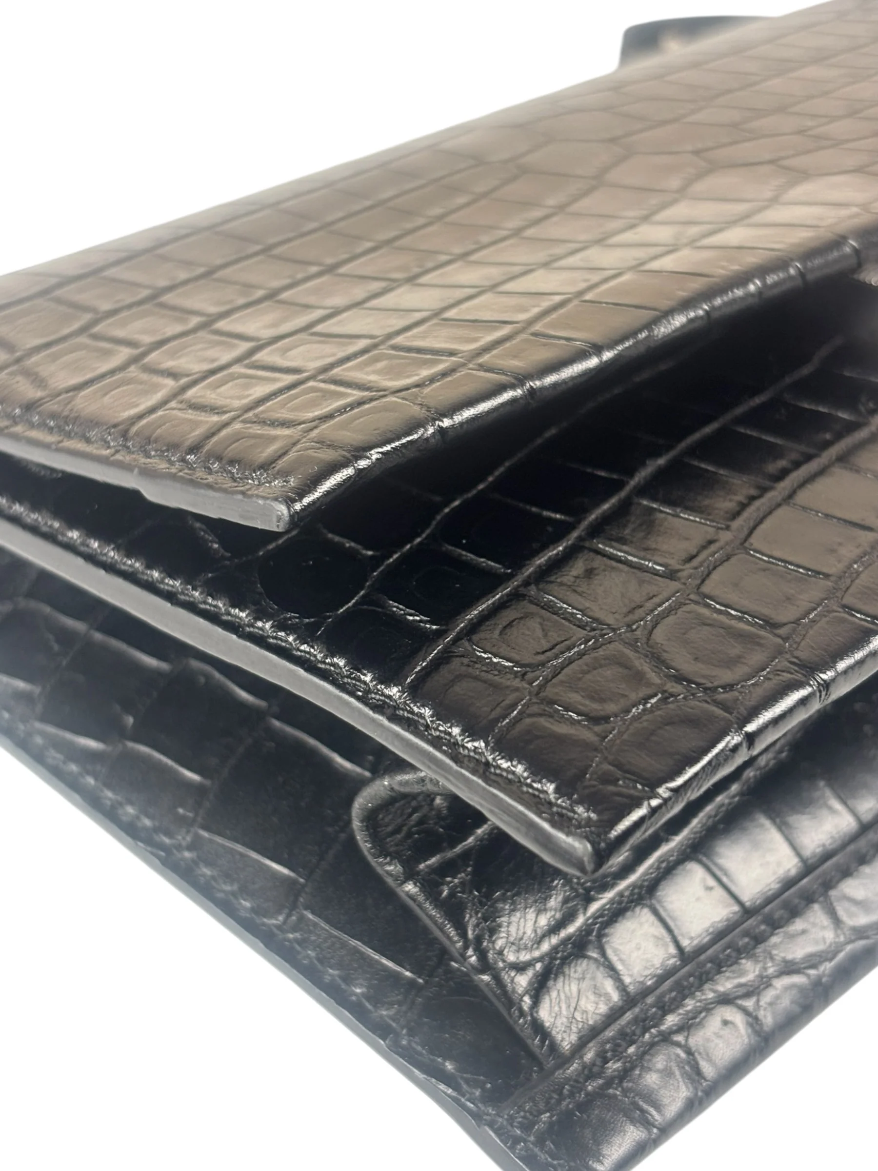 Saint Laurent Black Embossed Babylon Cross Body - Image 12