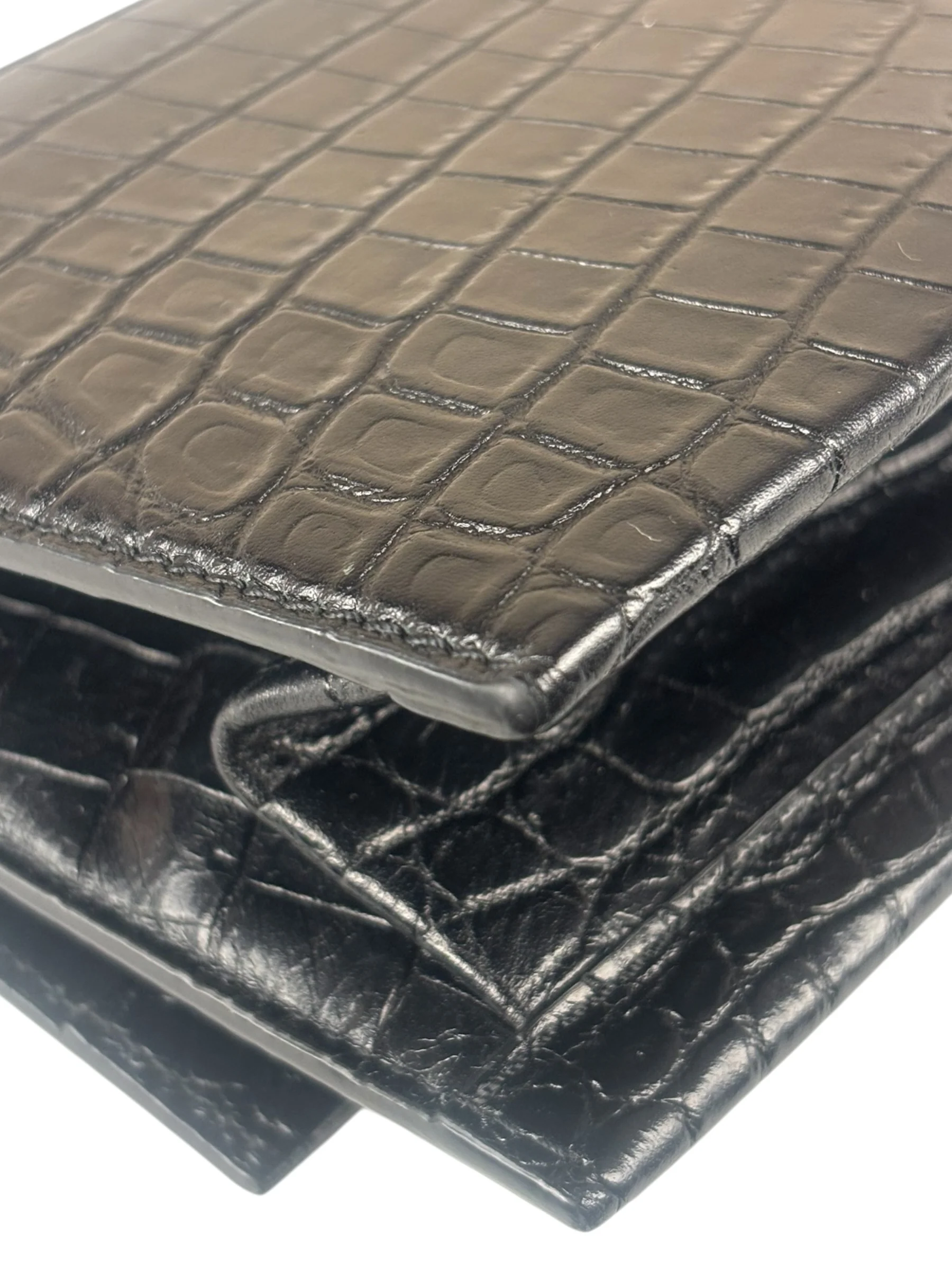Saint Laurent Black Embossed Babylon Cross Body - Image 13