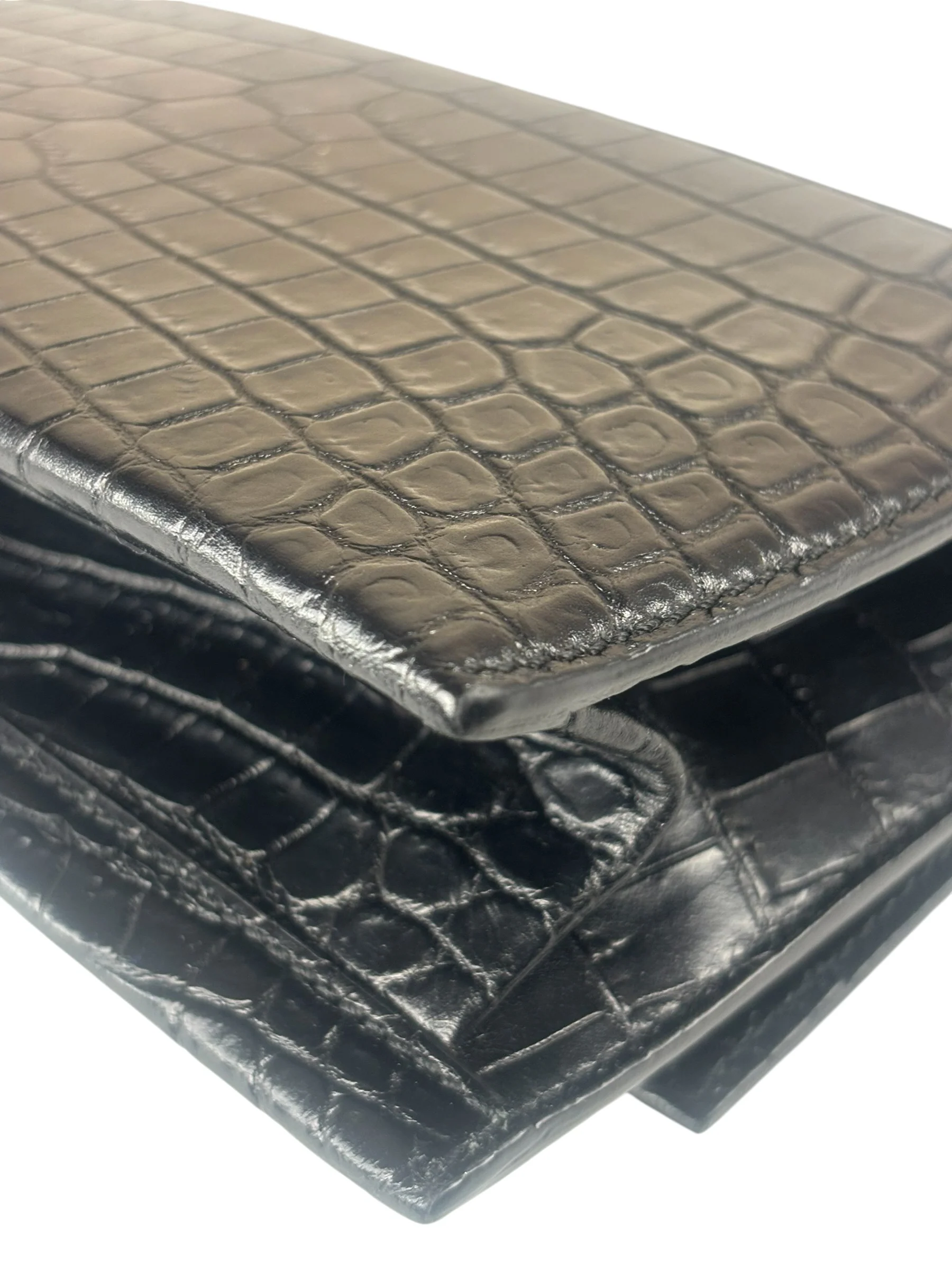 Saint Laurent Black Embossed Babylon Cross Body - Image 14