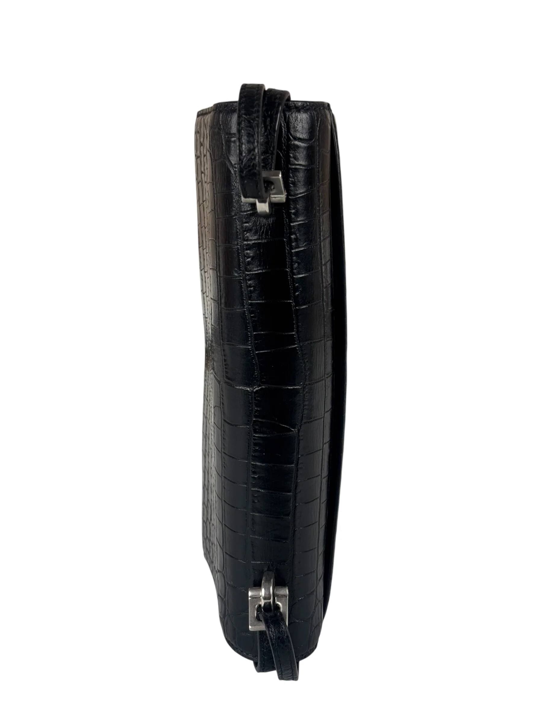 Saint Laurent Black Embossed Babylon Cross Body - Image 18