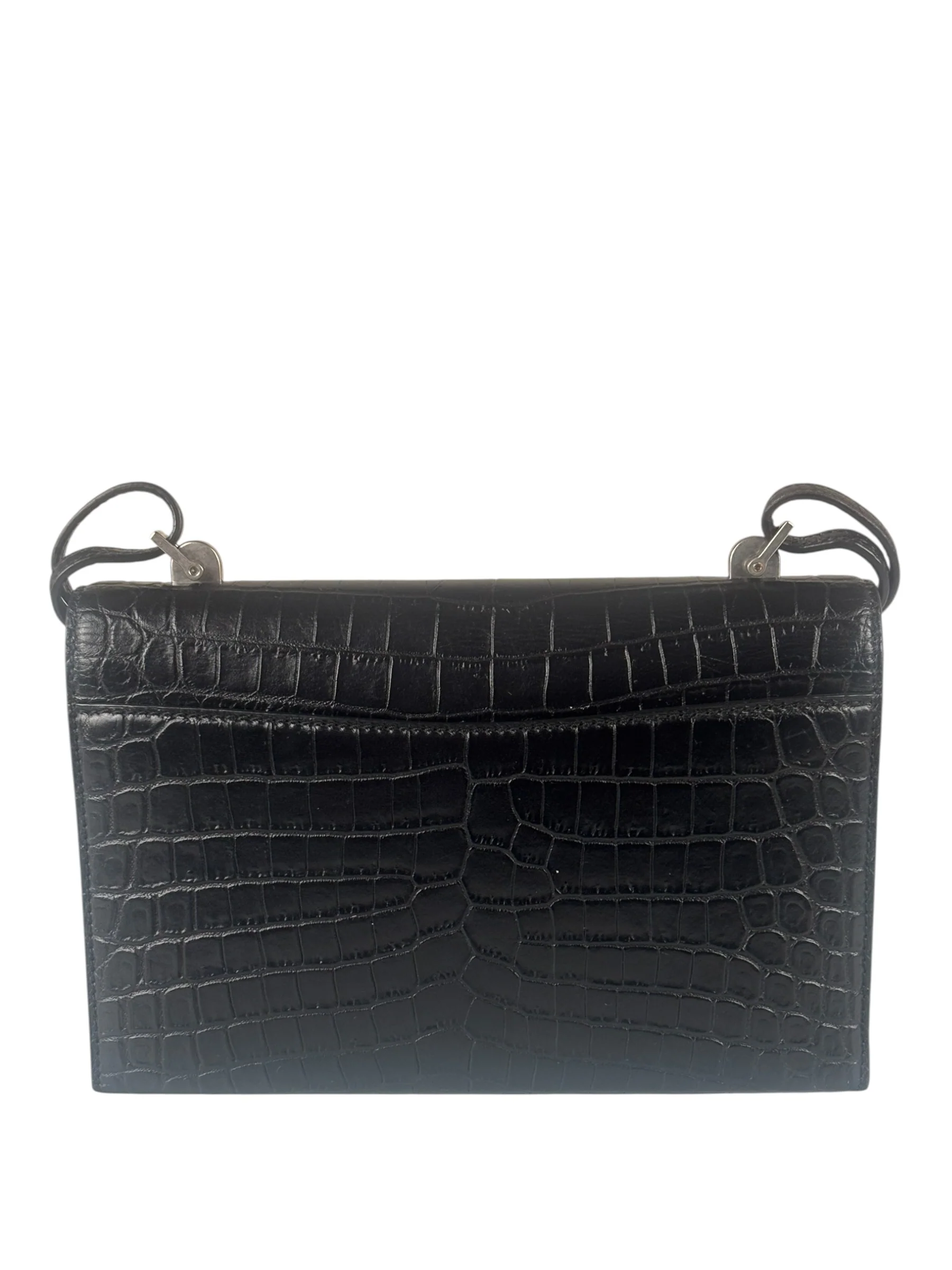 Saint Laurent Black Embossed Babylon Cross Body - Image 3