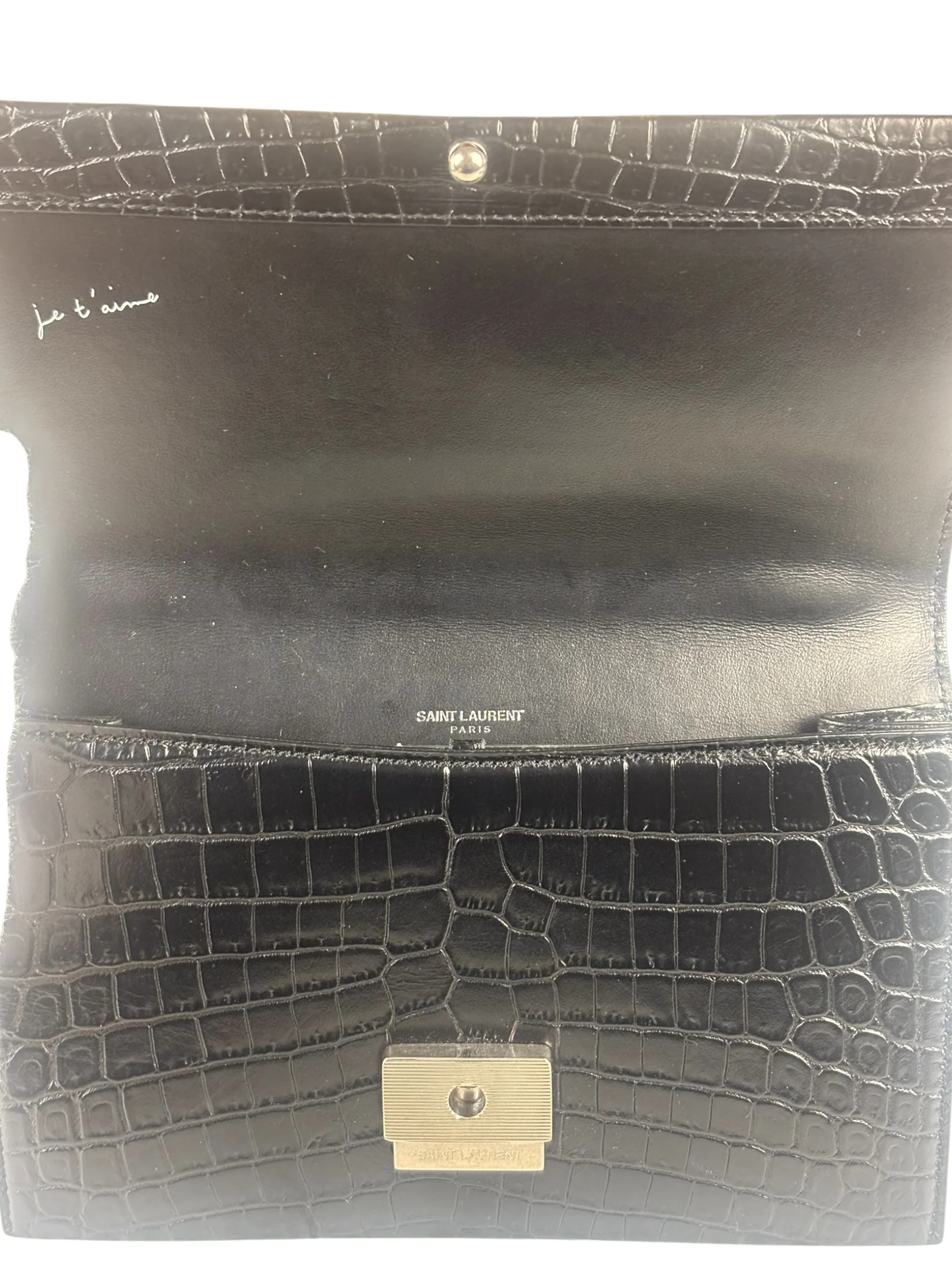 Saint Laurent Black Embossed Babylon Cross Body - Image 6