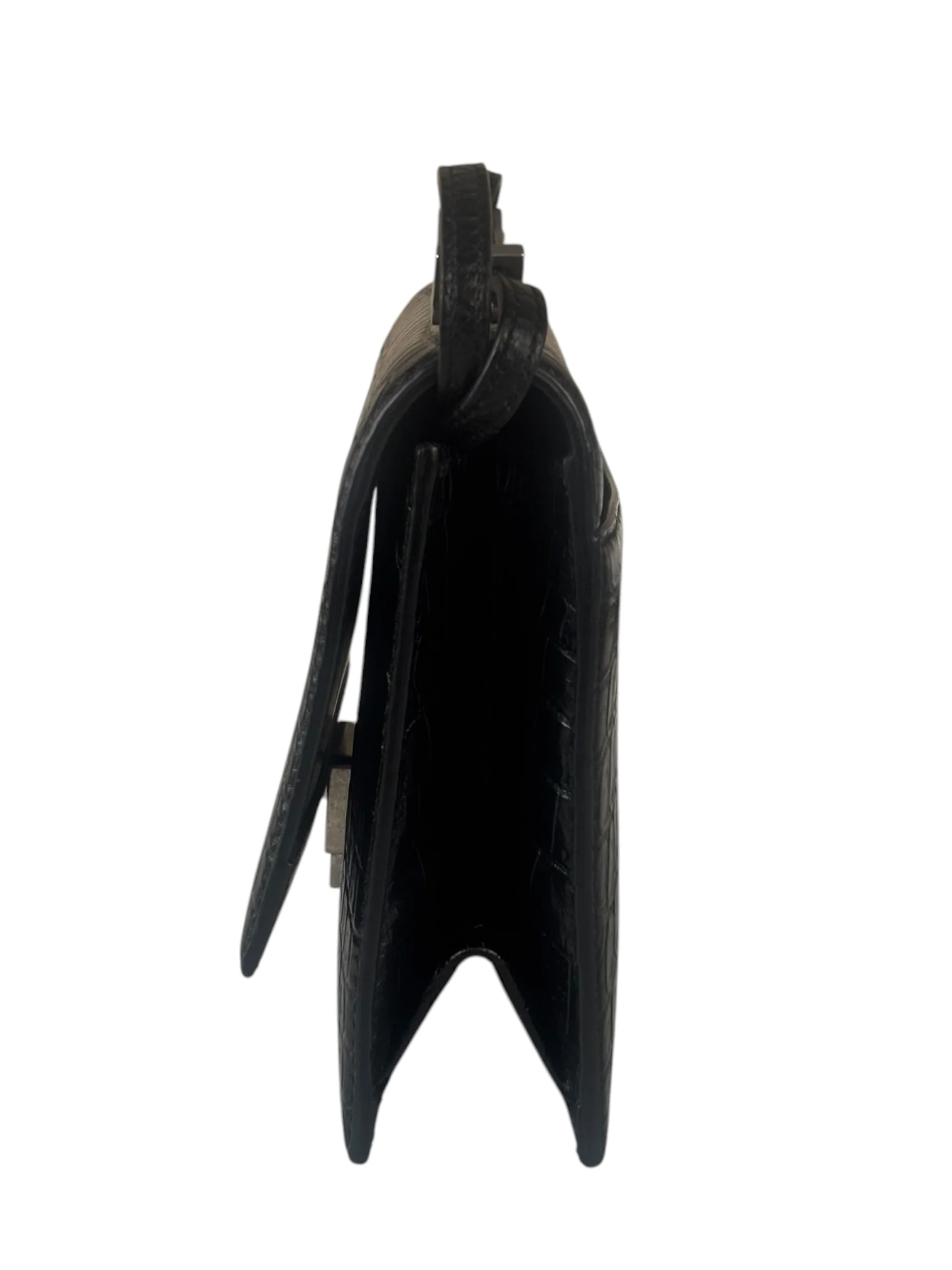 Saint Laurent Black Embossed Babylon Cross Body - Image 9