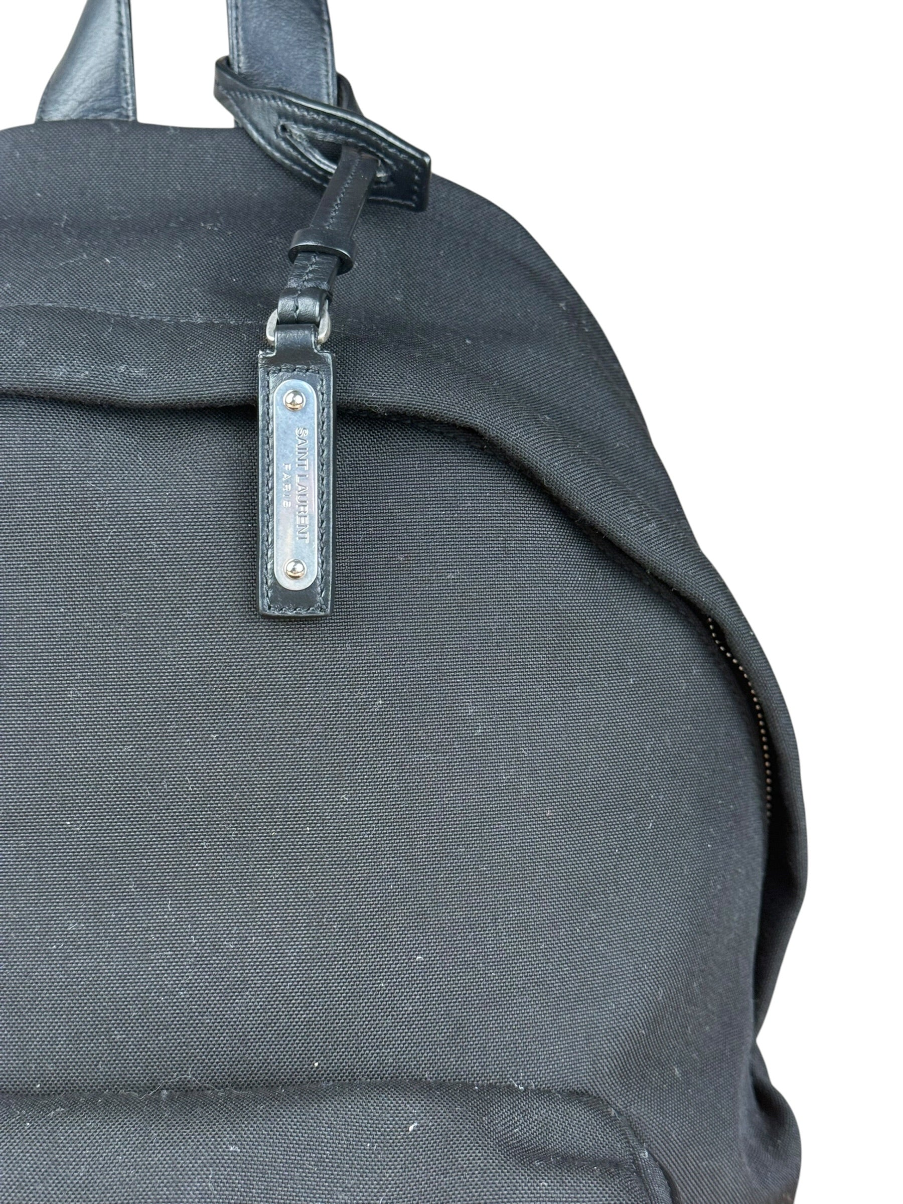 Saint Laurent Black S Canvas Backpack - Image 3