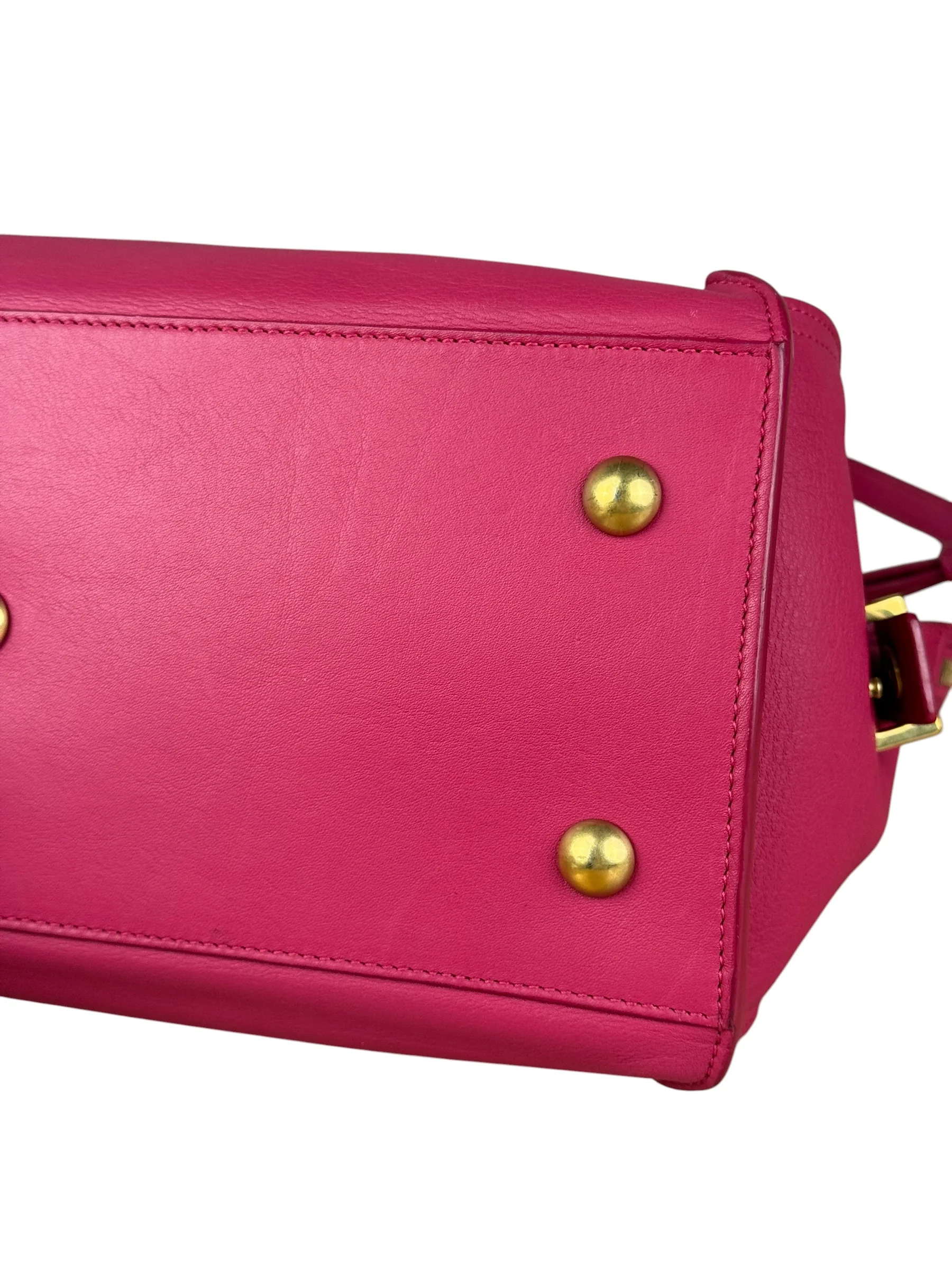 Saint Laurent Classic Y Cabas Fuchsia 2Way Handbag - Image 11