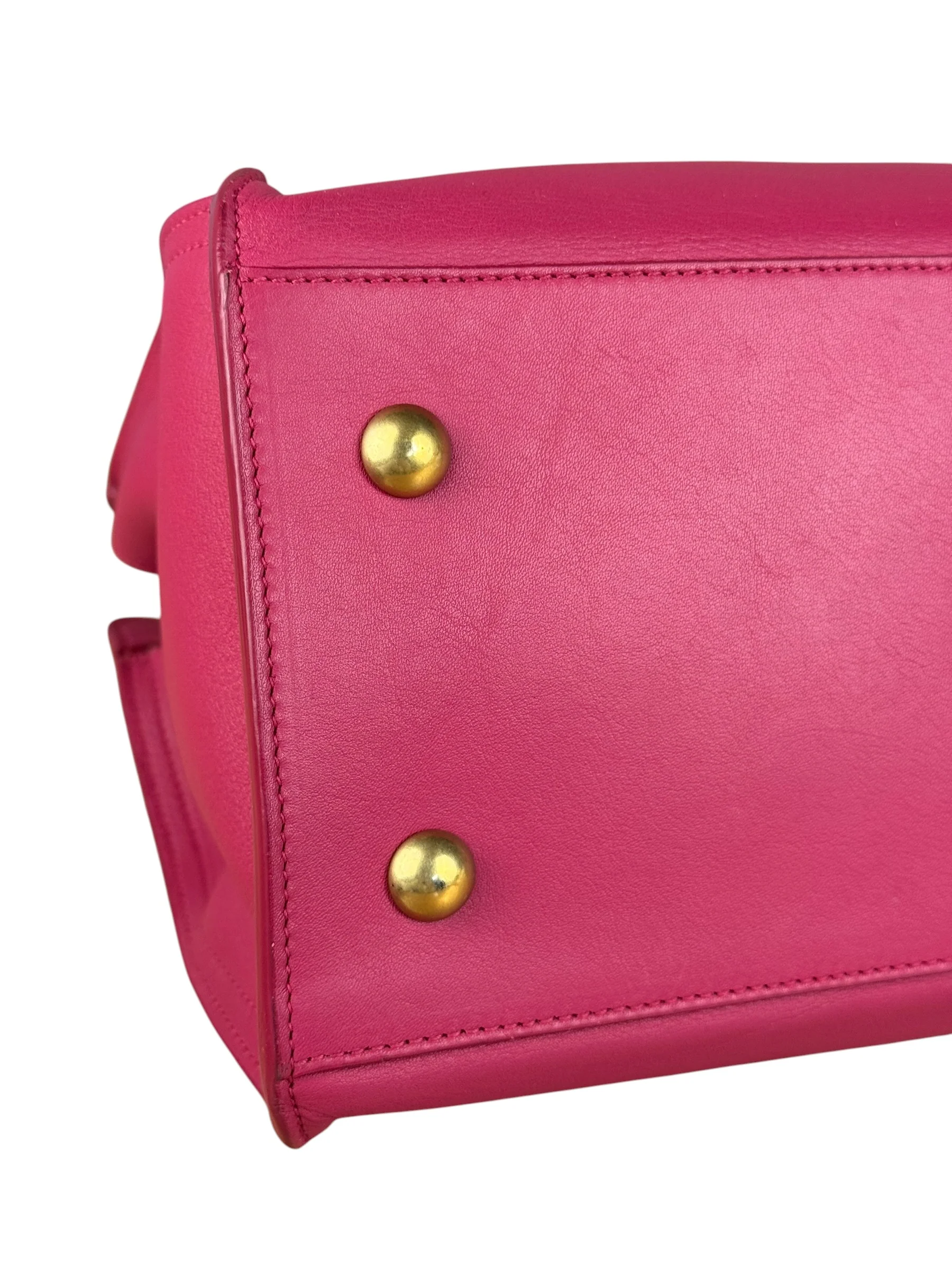 Saint Laurent Classic Y Cabas Fuchsia 2Way Handbag - Image 12