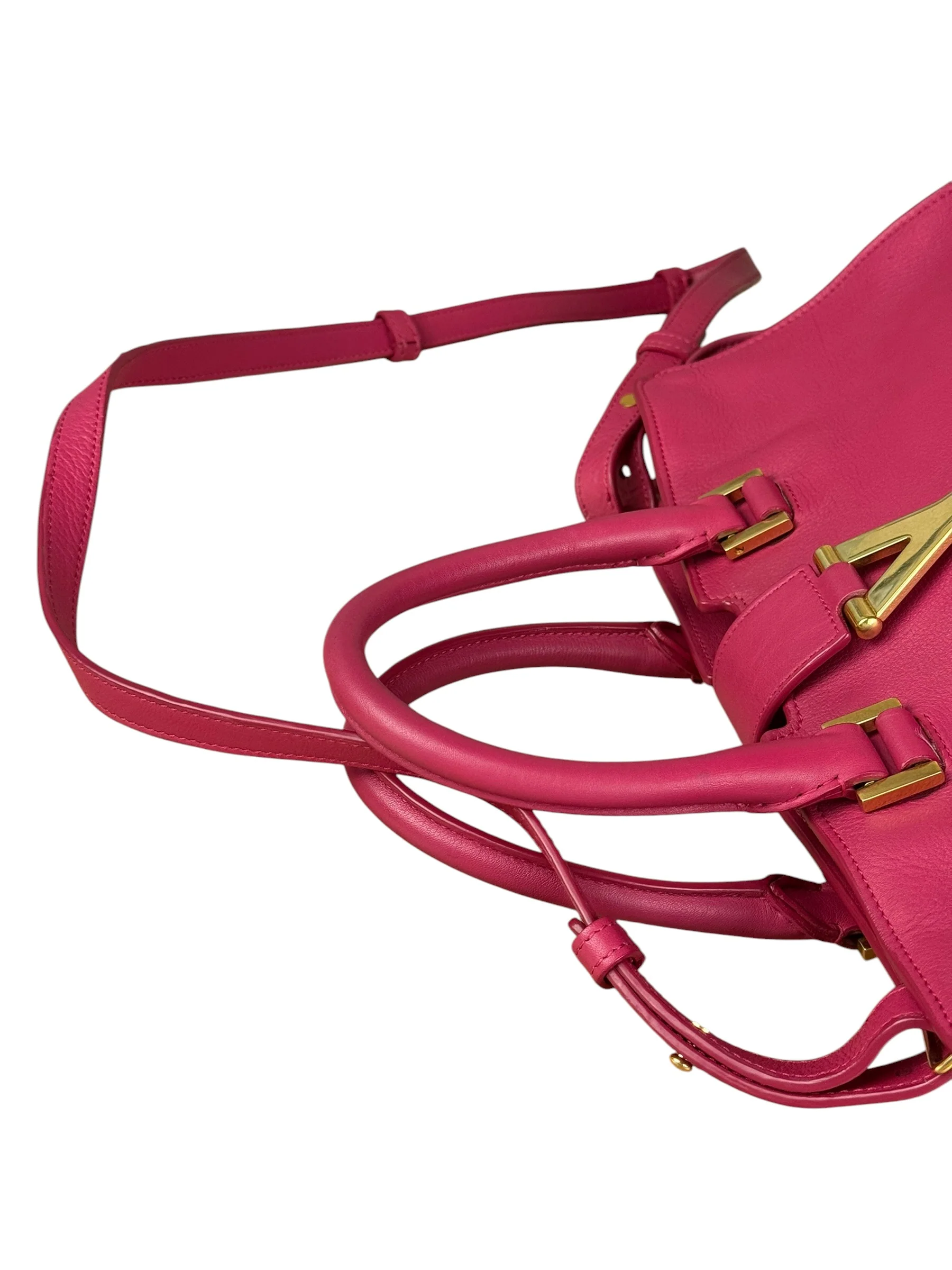 Saint Laurent Classic Y Cabas Fuchsia 2Way Handbag - Image 13