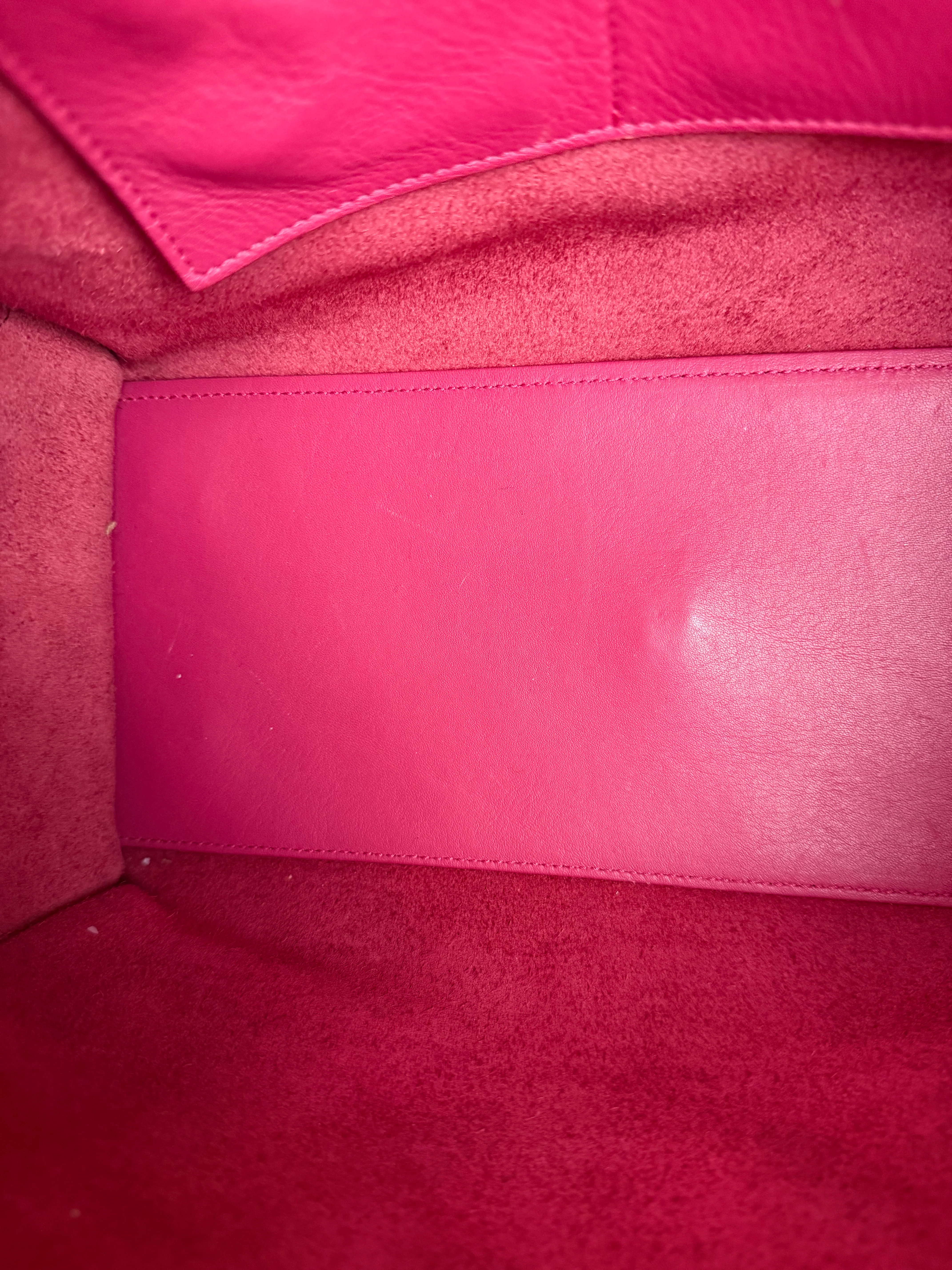 Saint Laurent Classic Y Cabas Fuchsia 2Way Handbag - Image 14