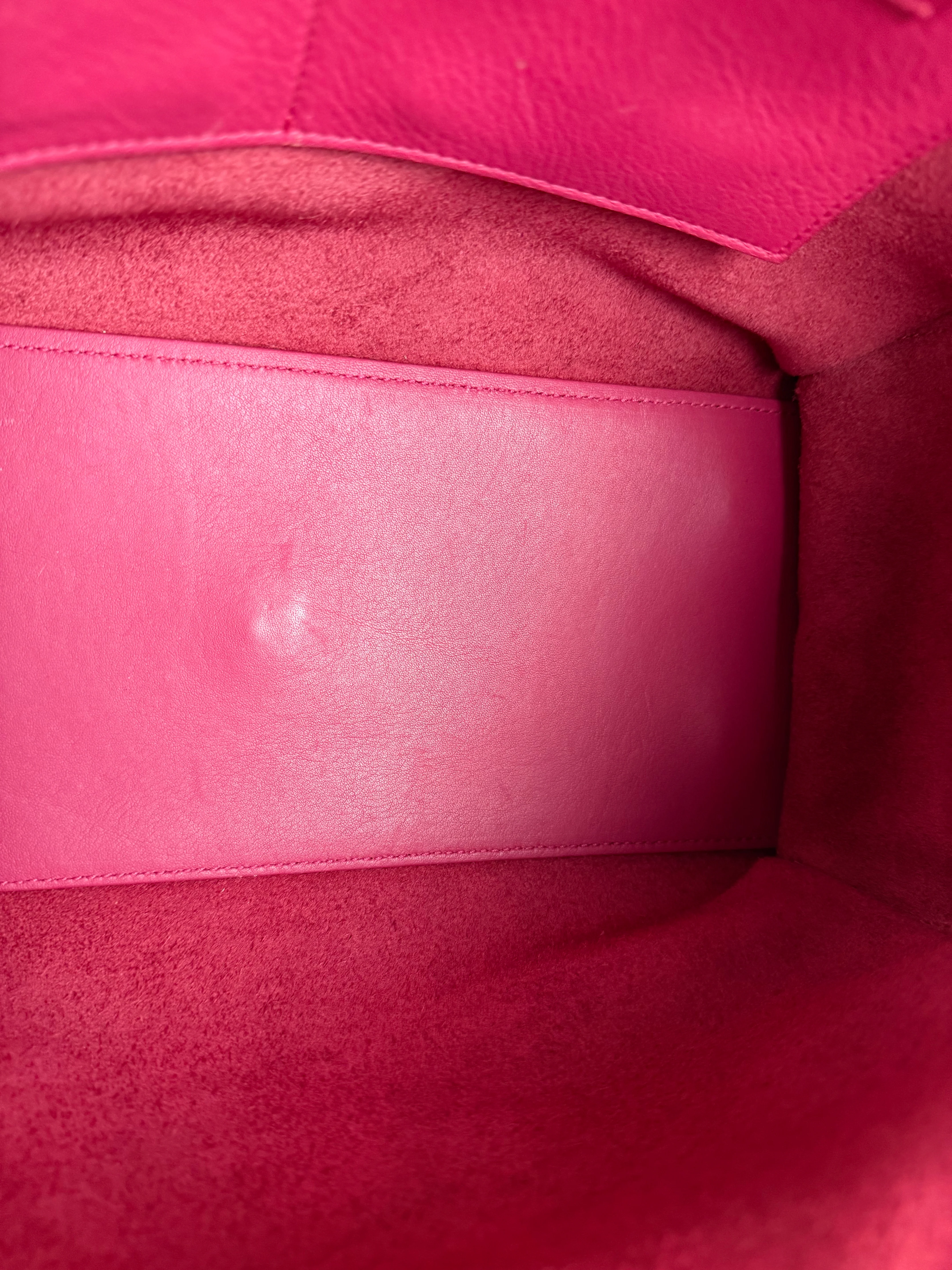 Saint Laurent Classic Y Cabas Fuchsia 2Way Handbag - Image 15