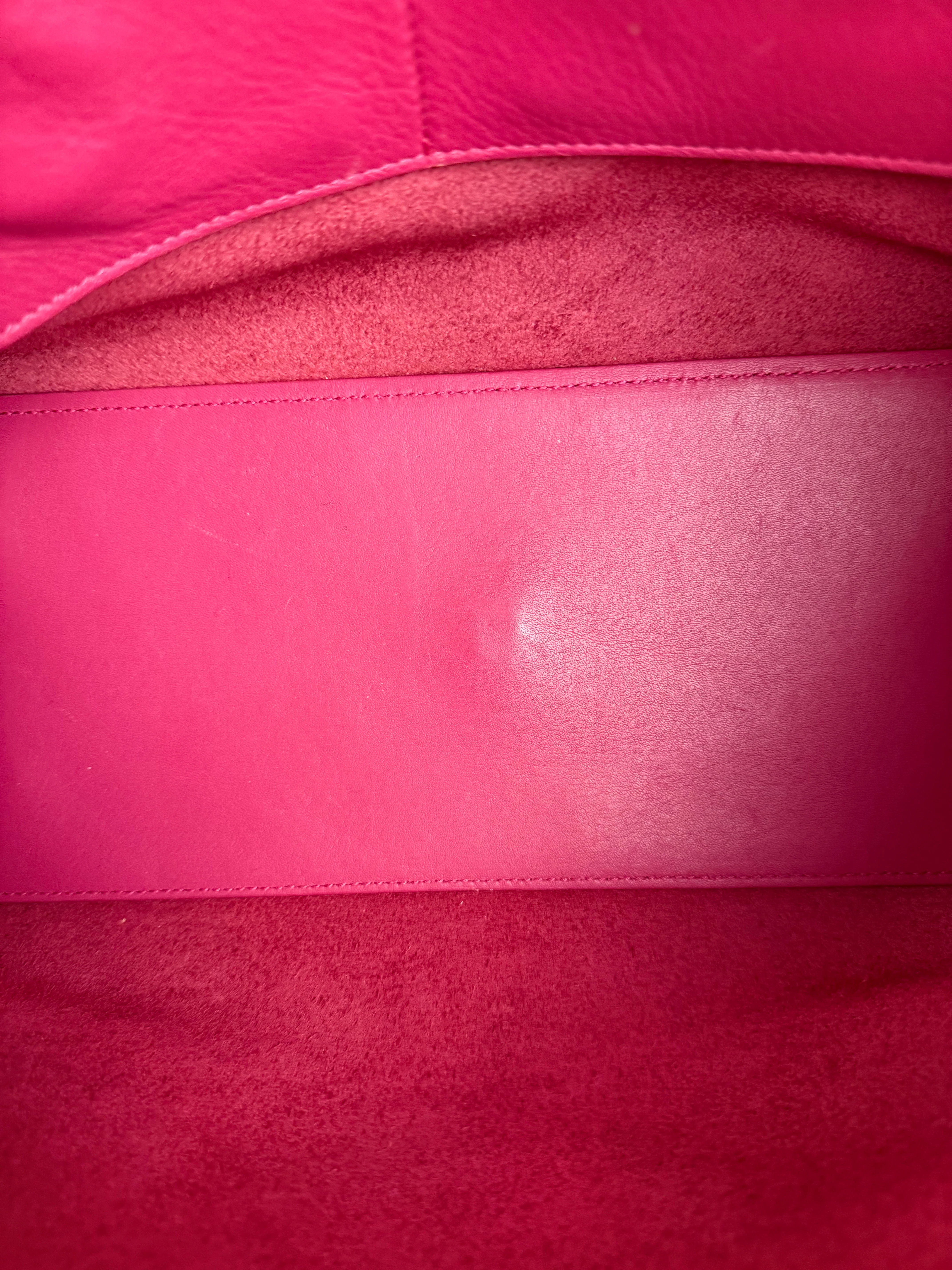 Saint Laurent Classic Y Cabas Fuchsia 2Way Handbag - Image 16