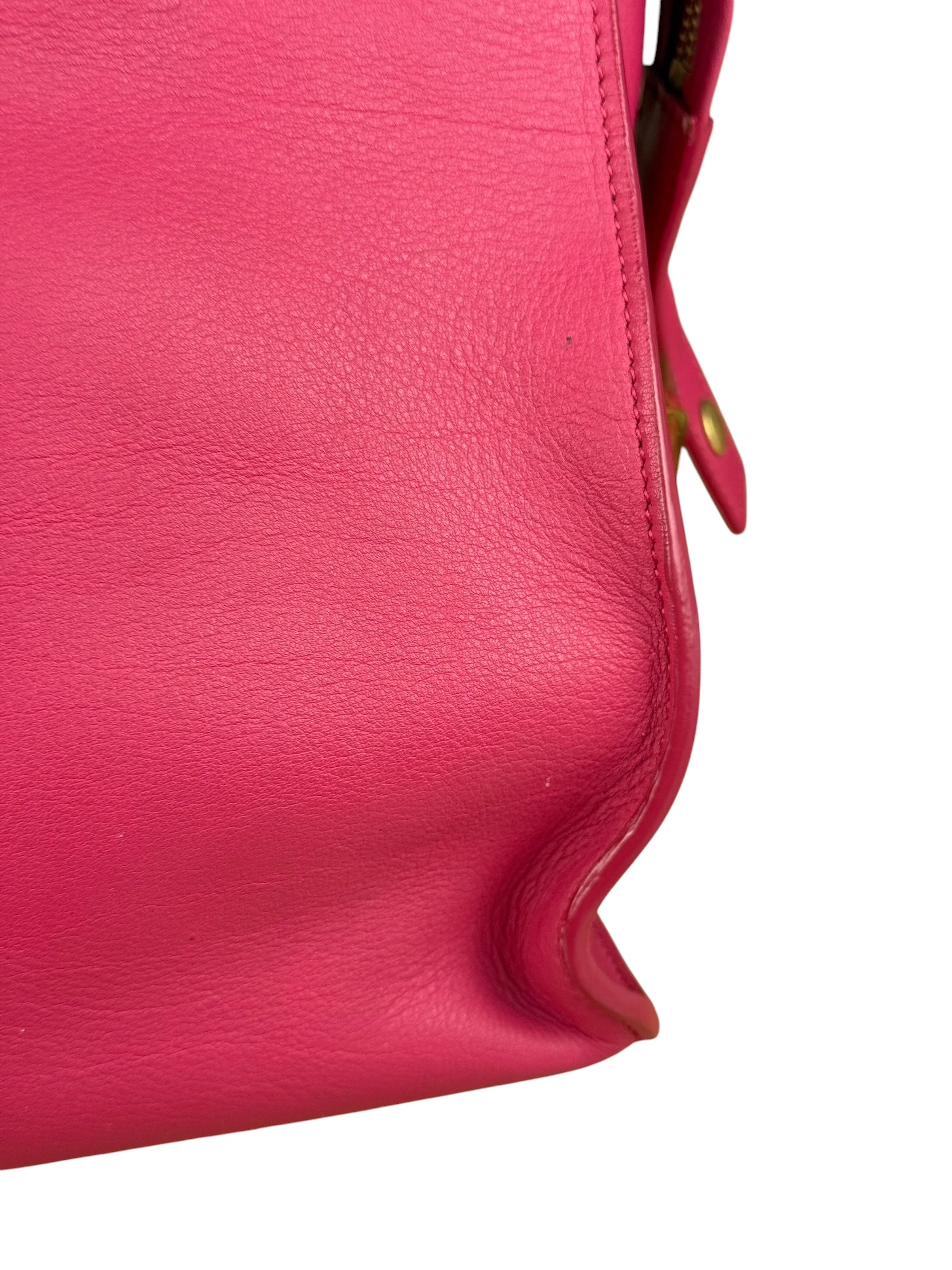 Saint Laurent Classic Y Cabas Fuchsia 2Way Handbag - Image 5