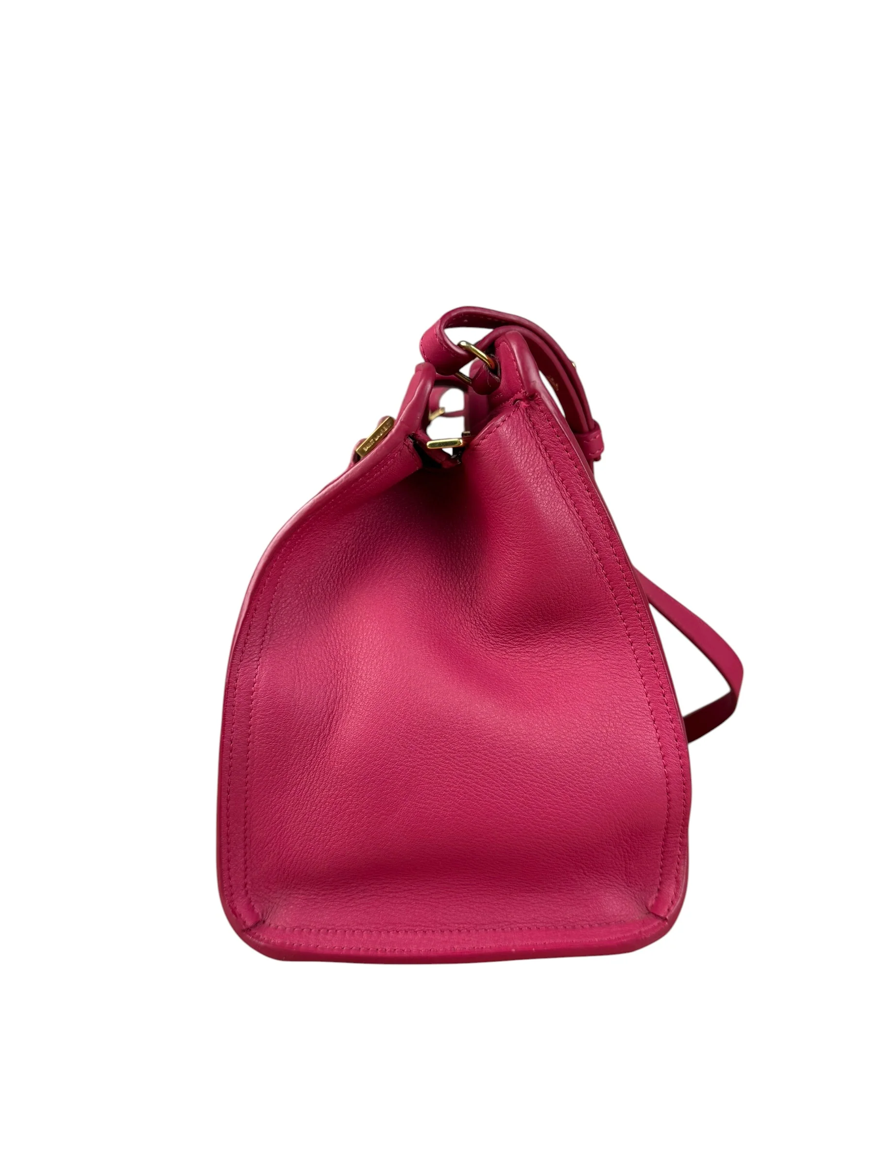 Saint Laurent Classic Y Cabas Fuchsia 2Way Handbag - Image 9