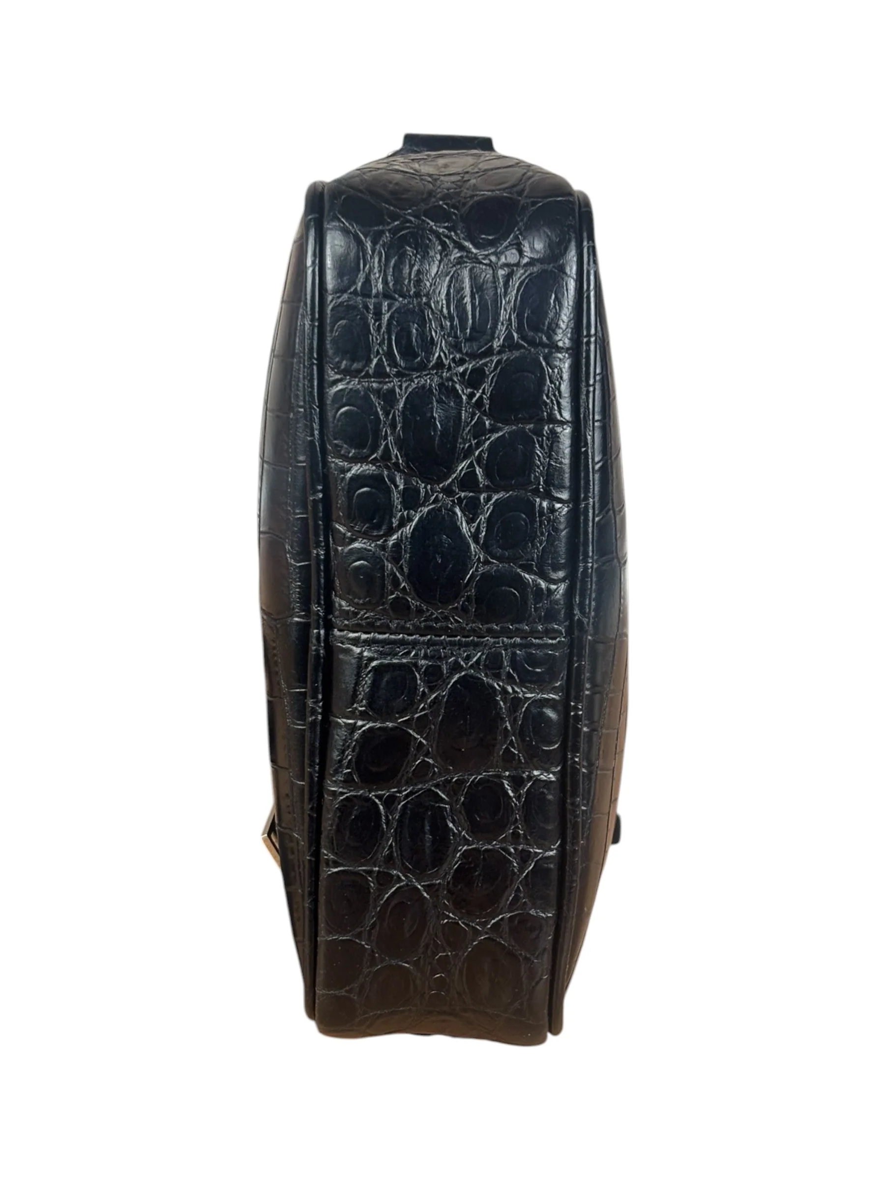 Saint Laurent Crocodile Embossed Leather Camera Bag Black - Image 3