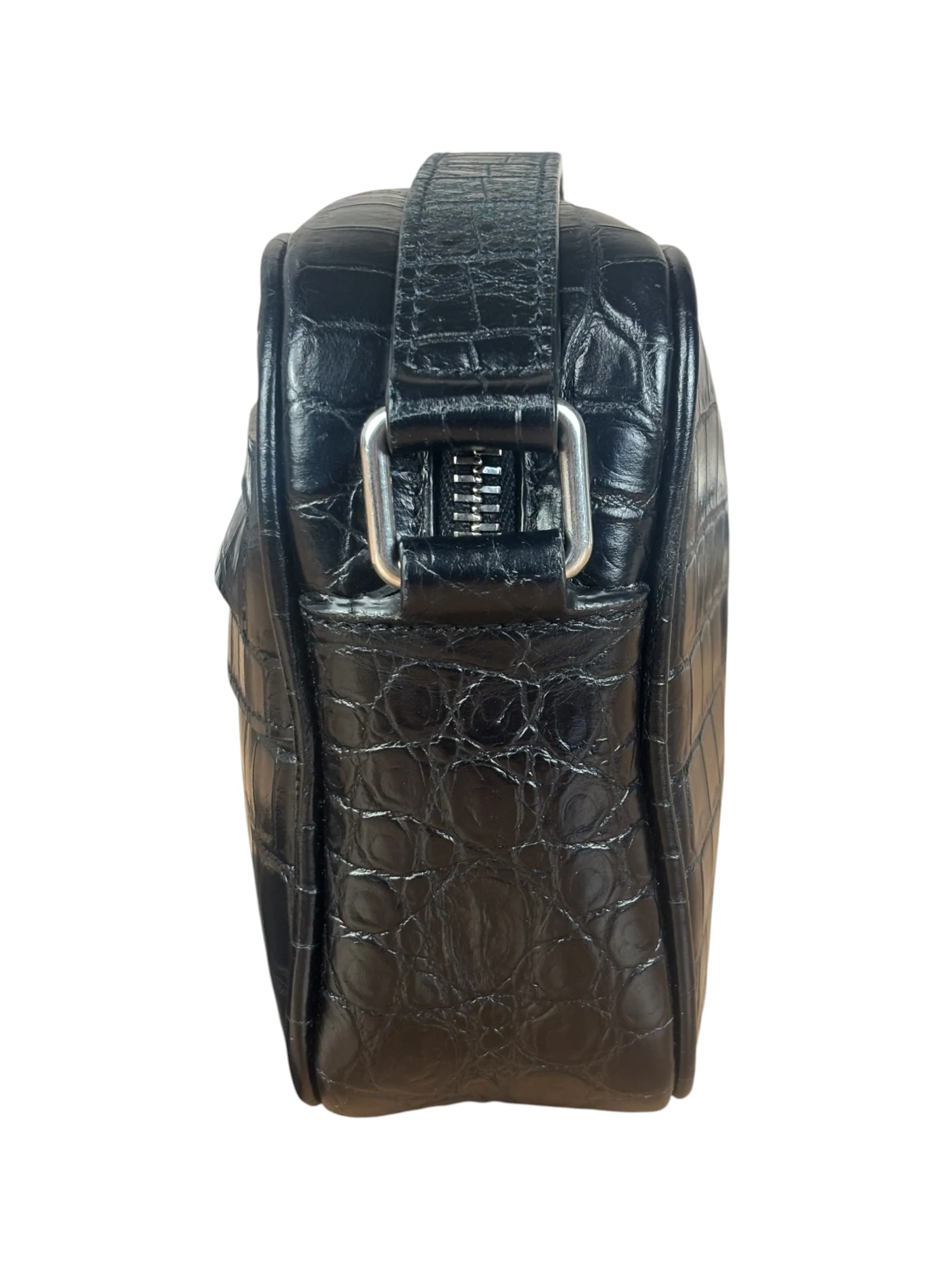 Saint Laurent Crocodile Embossed Leather Camera Bag Black - Image 5