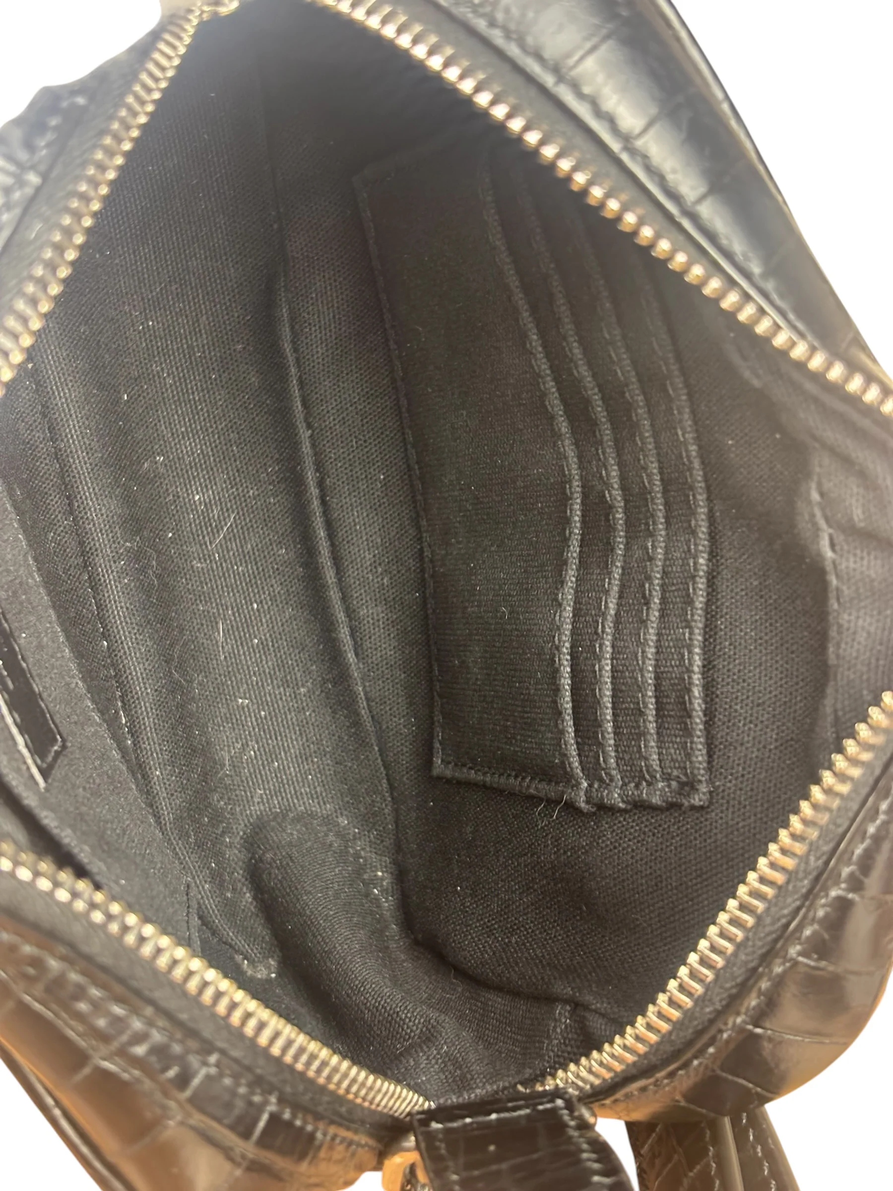 Saint Laurent Crocodile Embossed Leather Camera Bag Black - Image 8