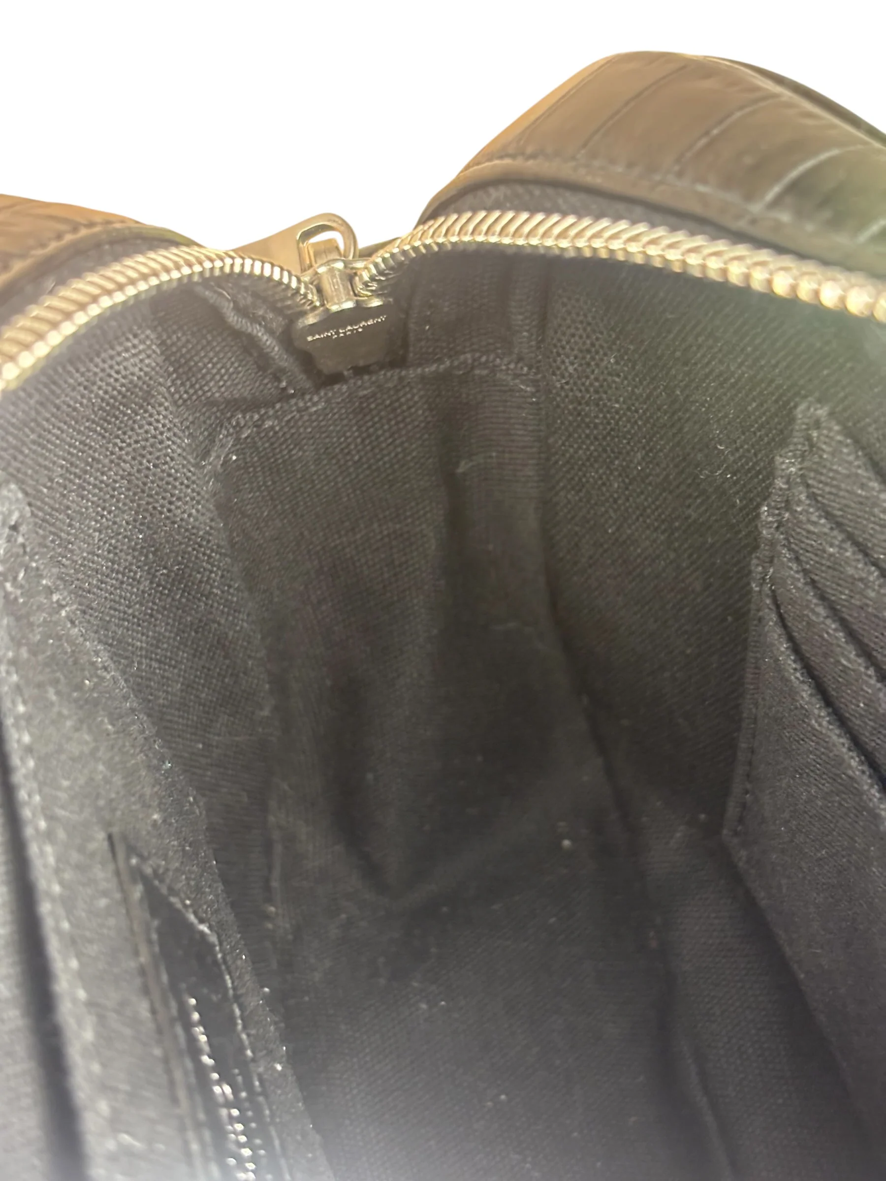 Saint Laurent Crocodile Embossed Leather Camera Bag Black - Image 9