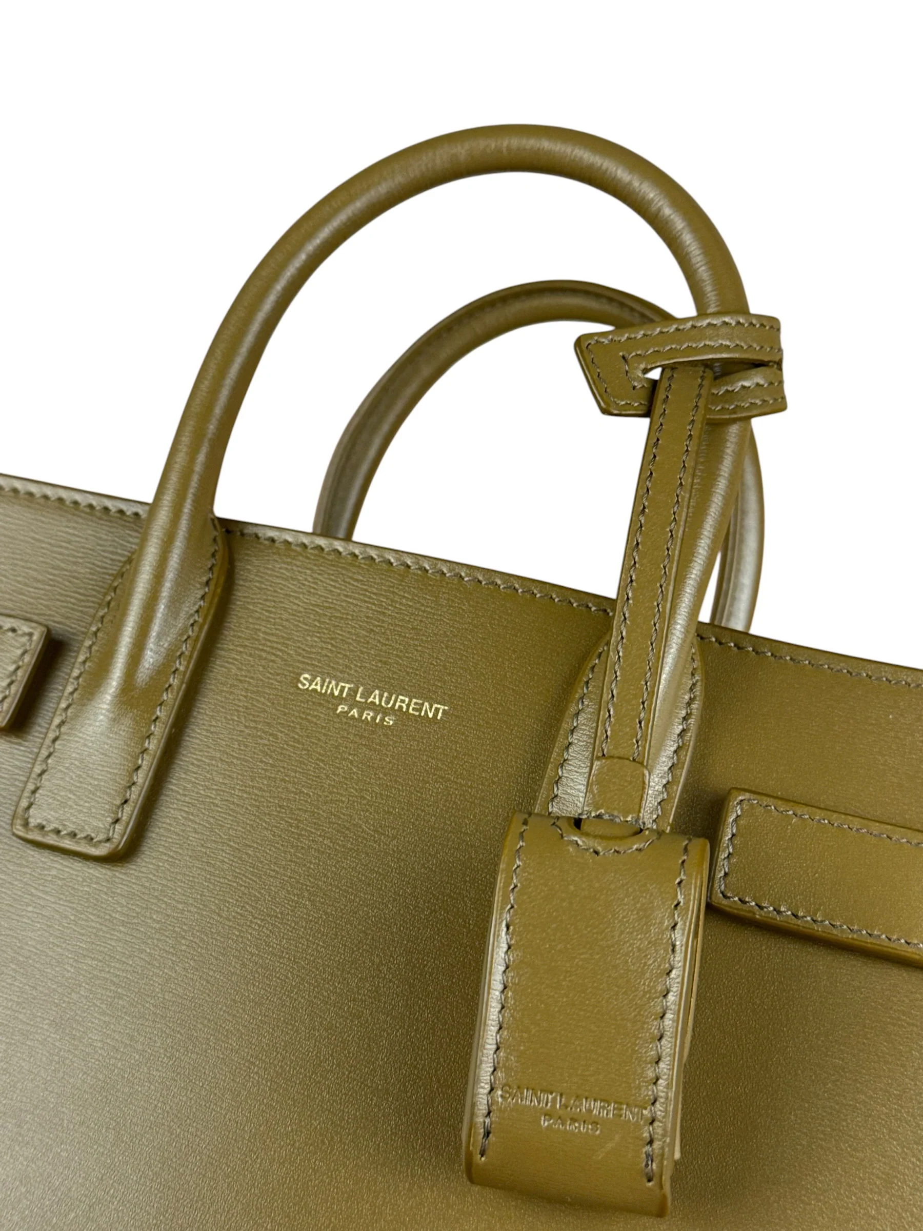 Saint Laurent Green Leather Nano Sac De Jour 2Way Tote - Image 12