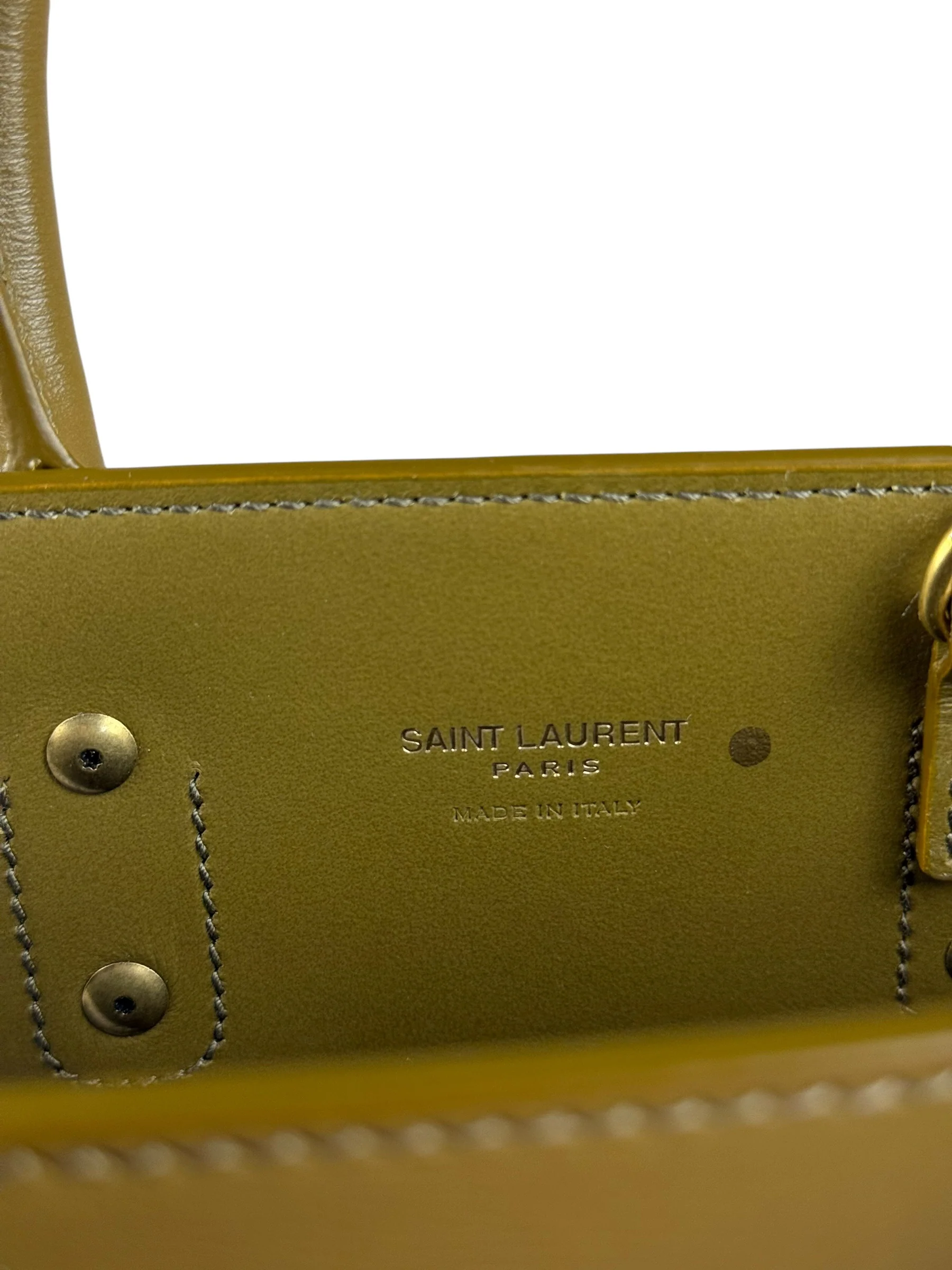Saint Laurent Green Leather Nano Sac De Jour 2Way Tote - Image 13