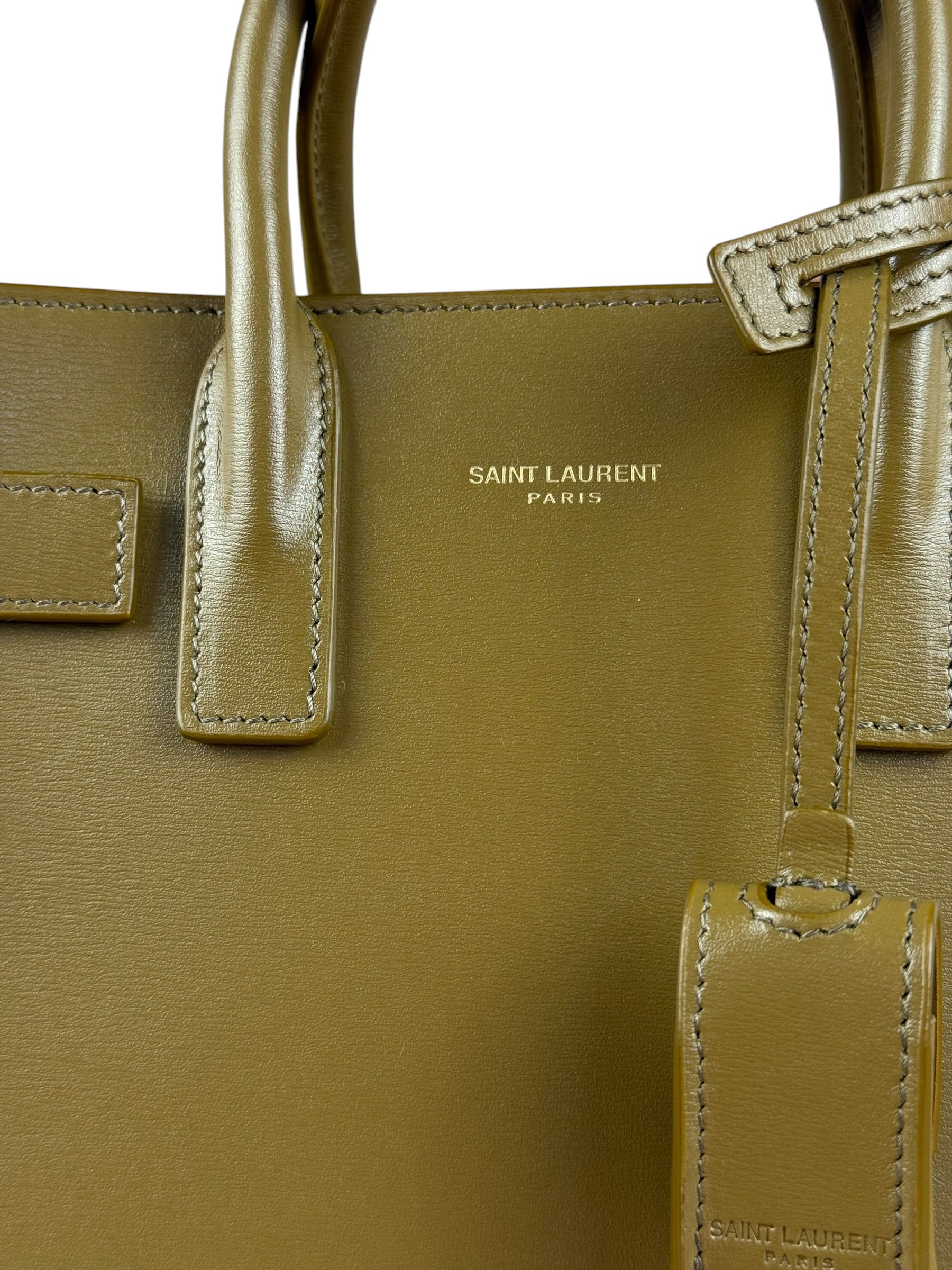 Saint Laurent Green Leather Nano Sac De Jour 2Way Tote - Image 4