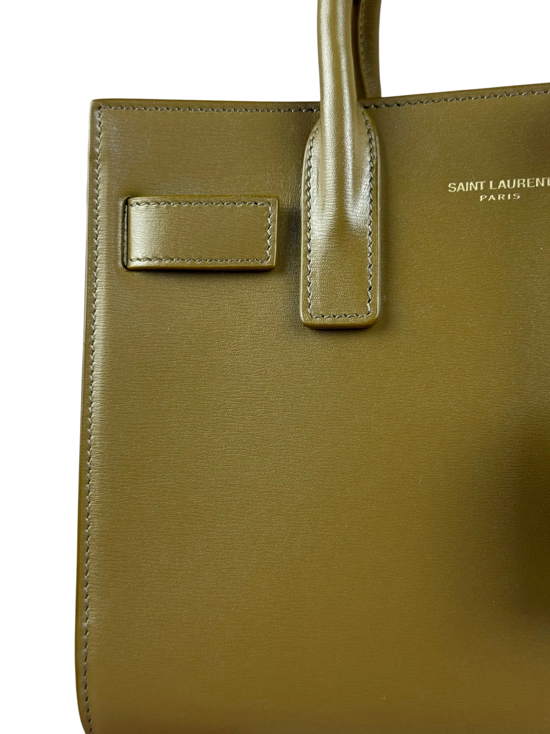 Saint Laurent Green Leather Nano Sac De Jour 2Way Tote - Image 5