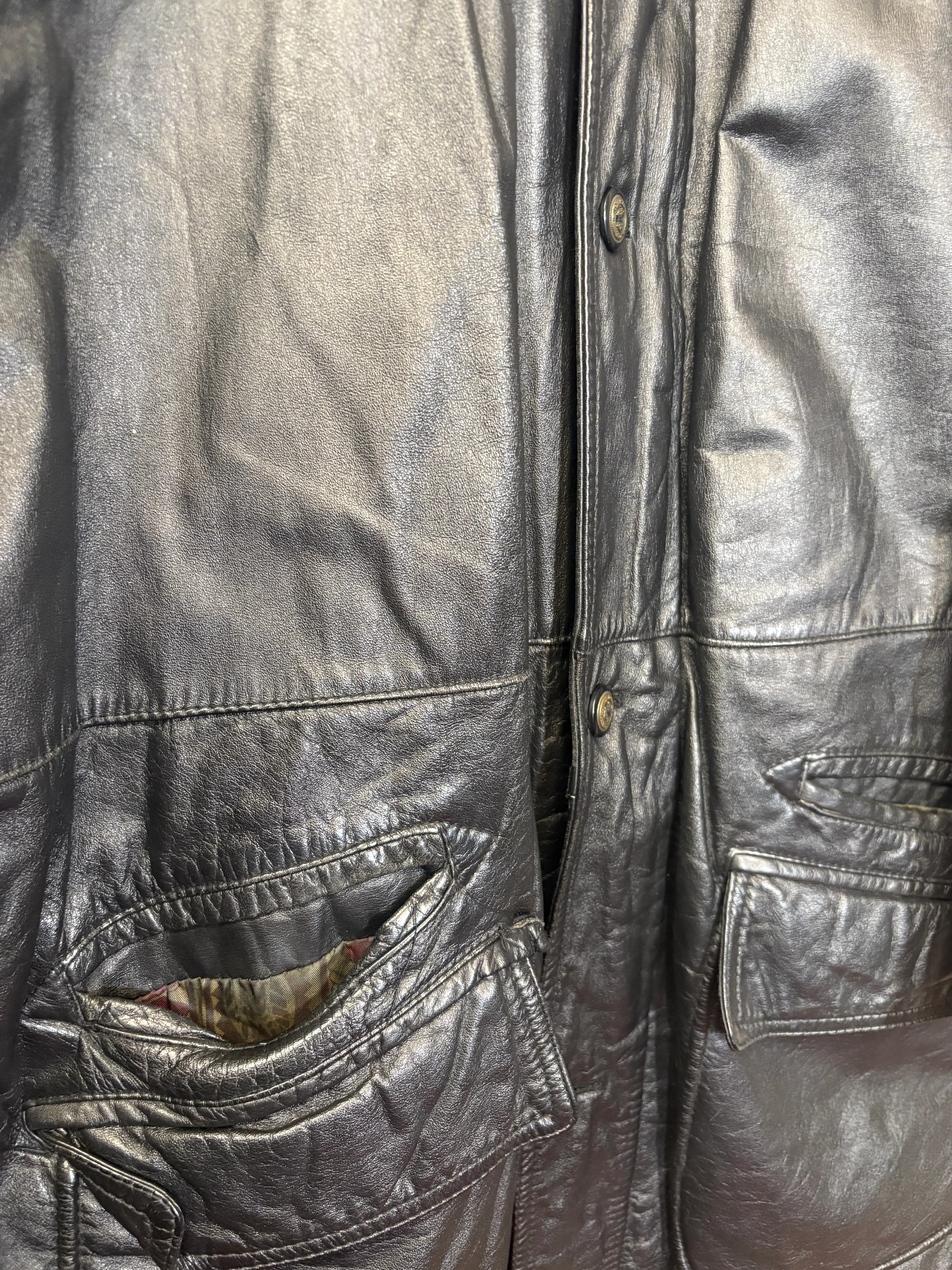 Sub Urban Vintage Leather Coat - Image 4