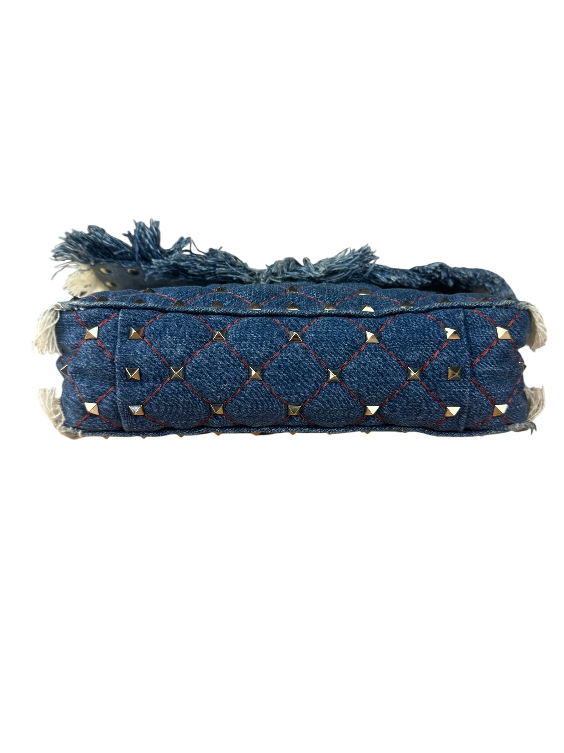 Valentino Garavani Denim Rockstud Spike Shoulder Bag - Image 10