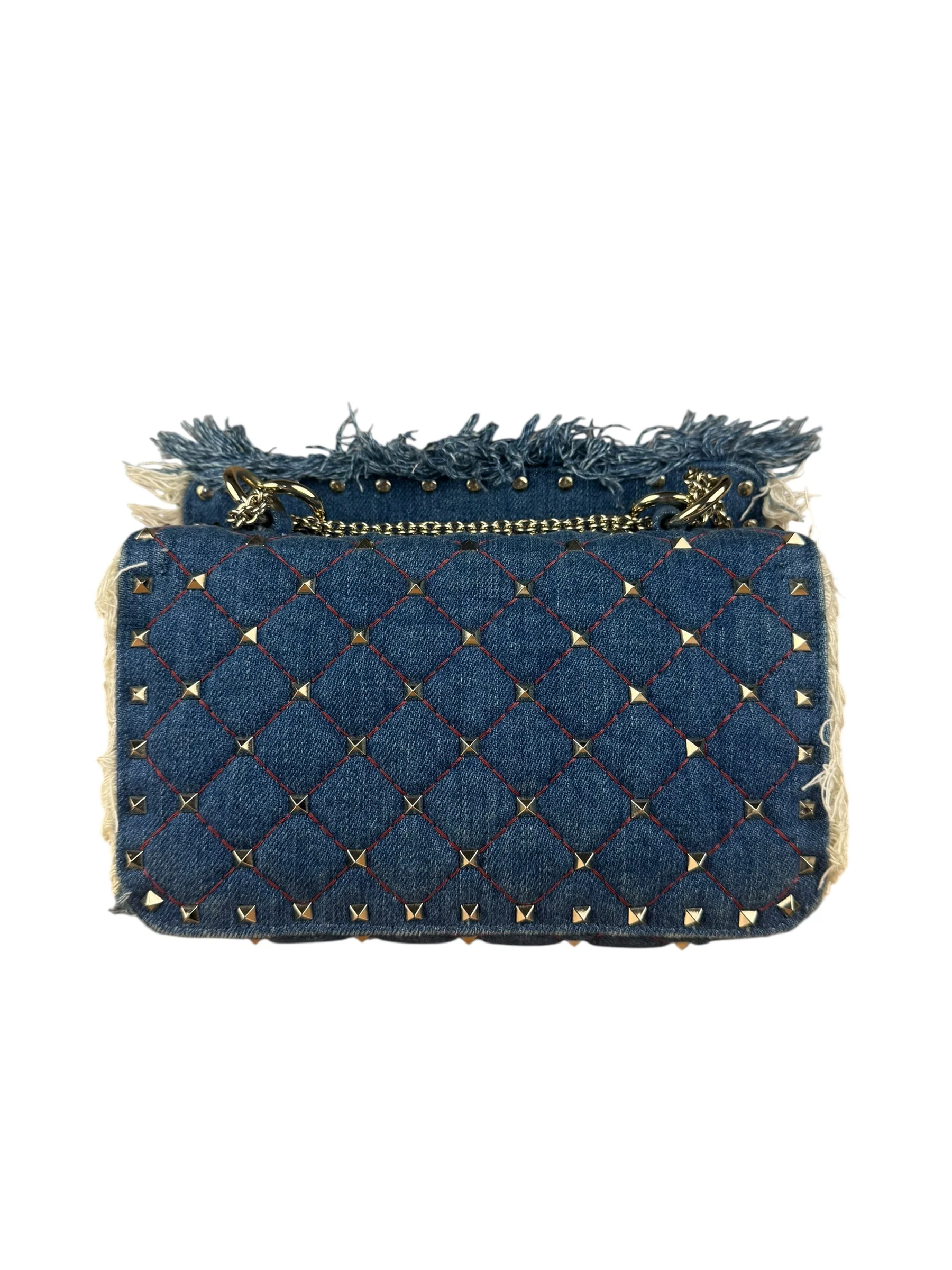 Valentino Garavani Denim Rockstud Spike Shoulder Bag - Image 6