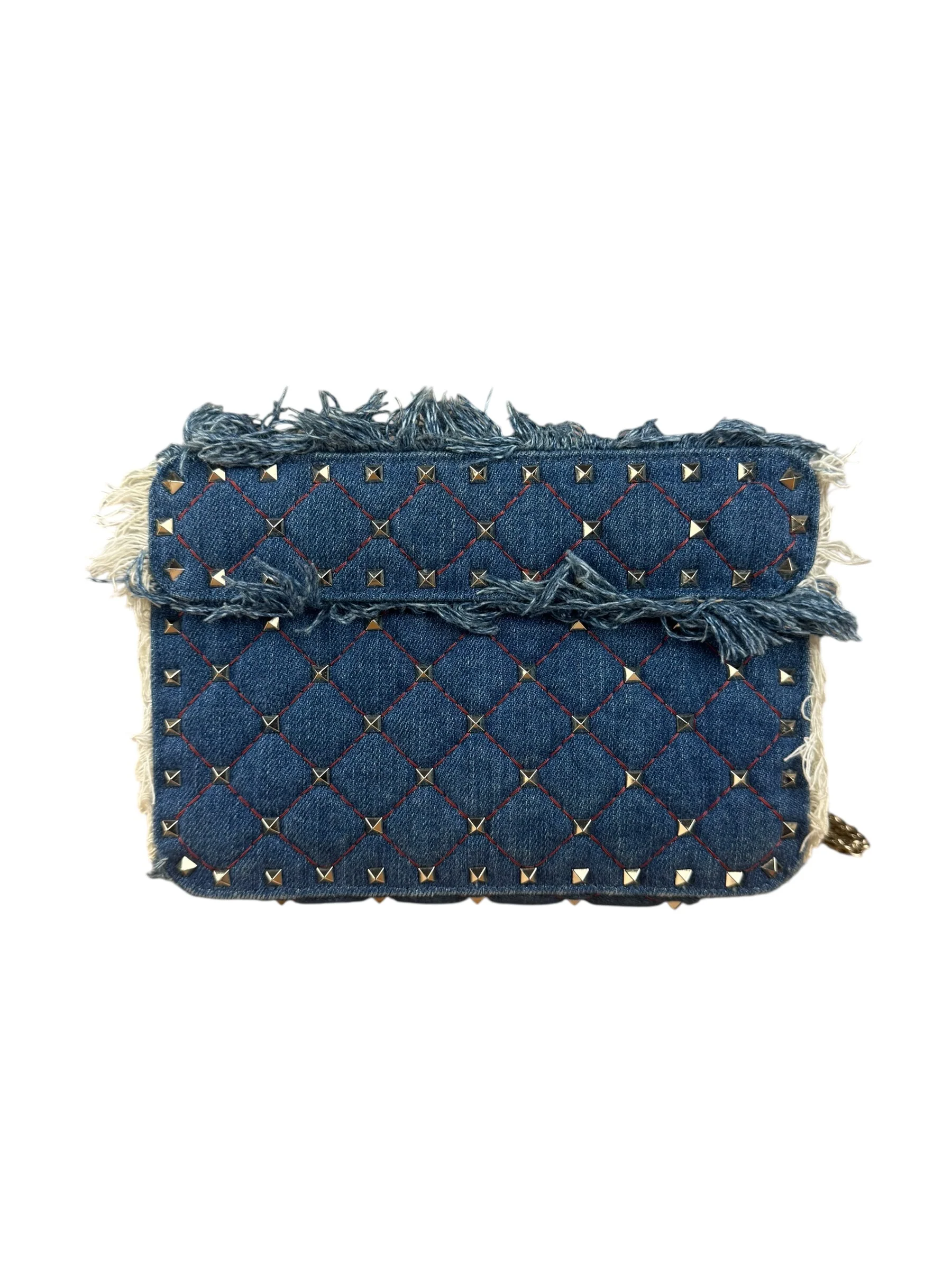 Valentino Garavani Denim Rockstud Spike Shoulder Bag - Image 7