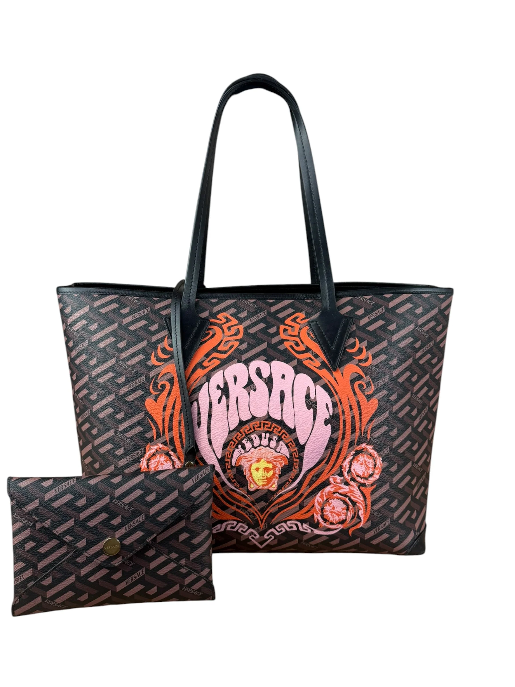 Versace La Greca Medusa Music Shoulder Tote