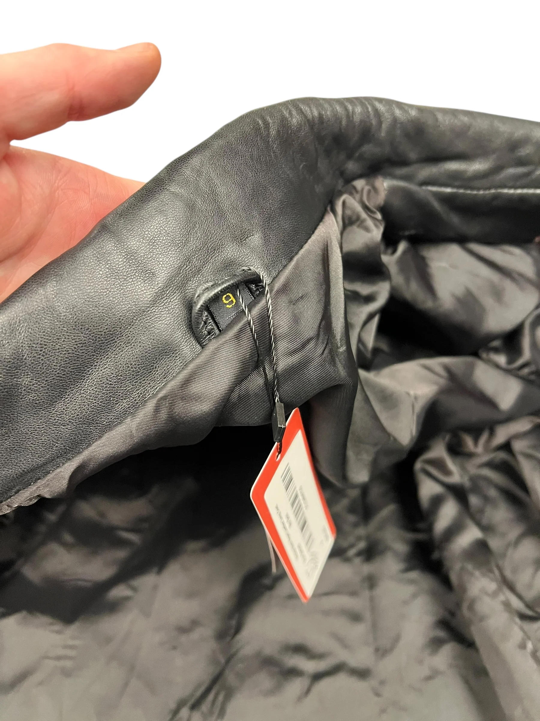 Vintage Black Vegan Leather Long Coat - Image 7