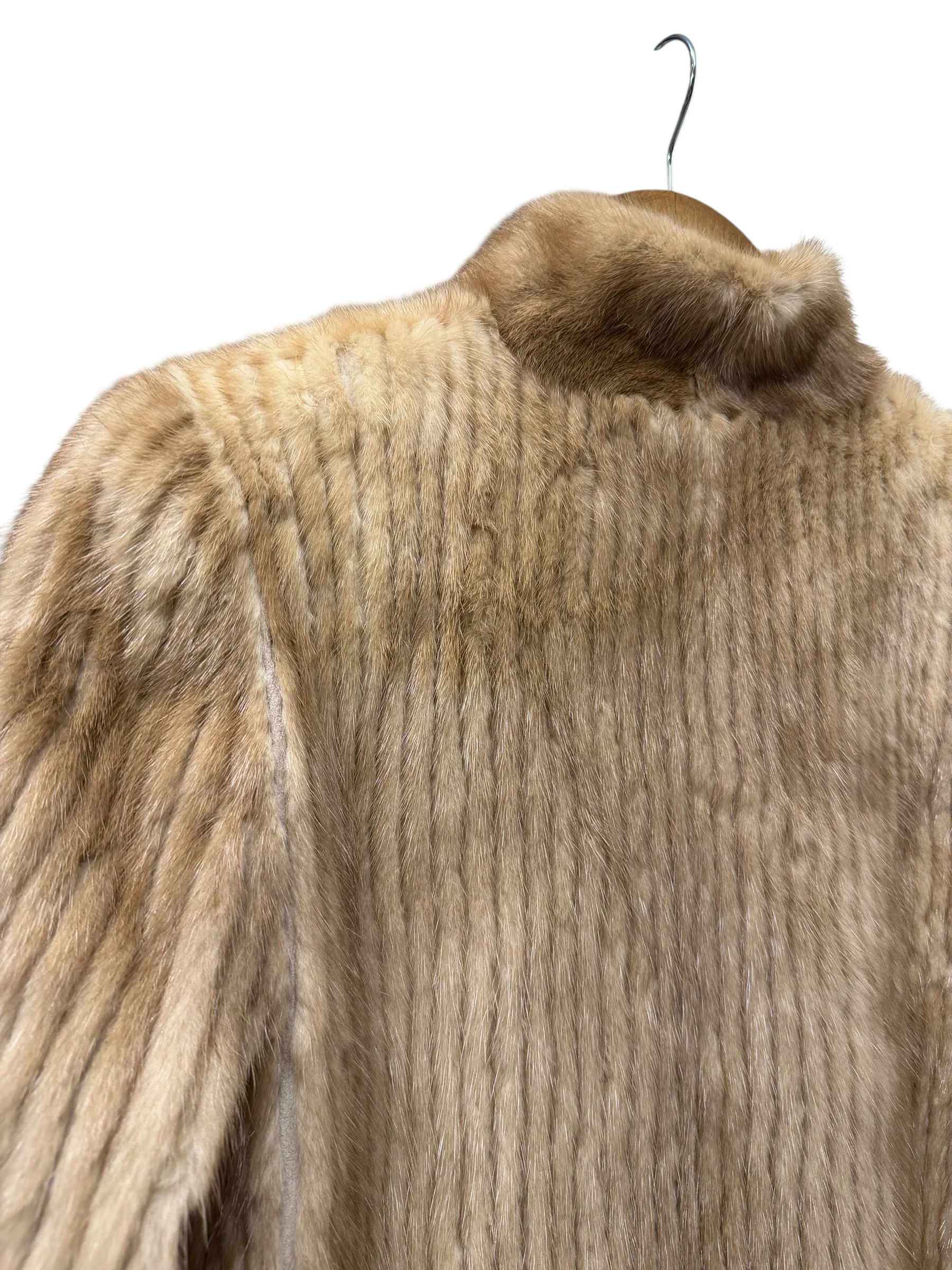 Vintage Light Brown Lined Mink Fur Coat - Image 4