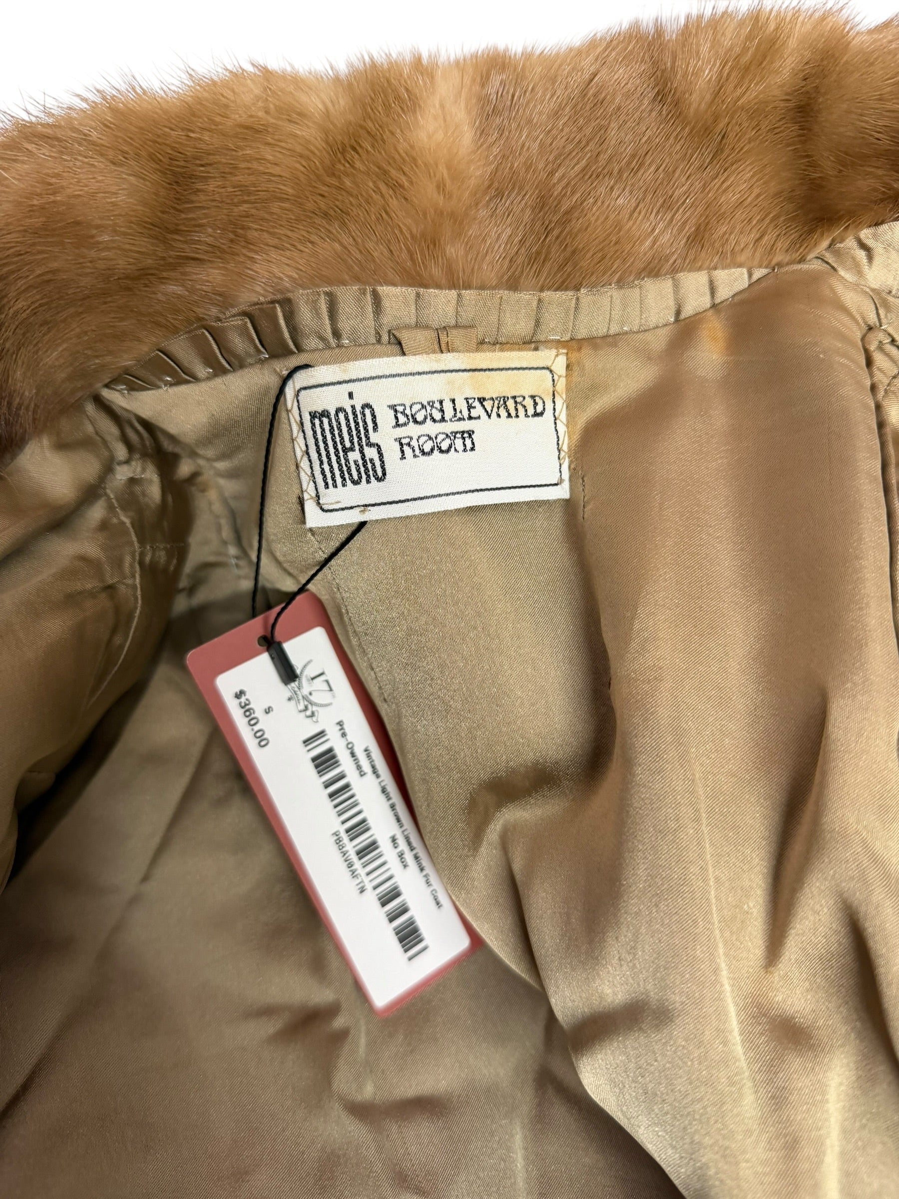 Vintage Light Brown Lined Mink Fur Coat - Image 5