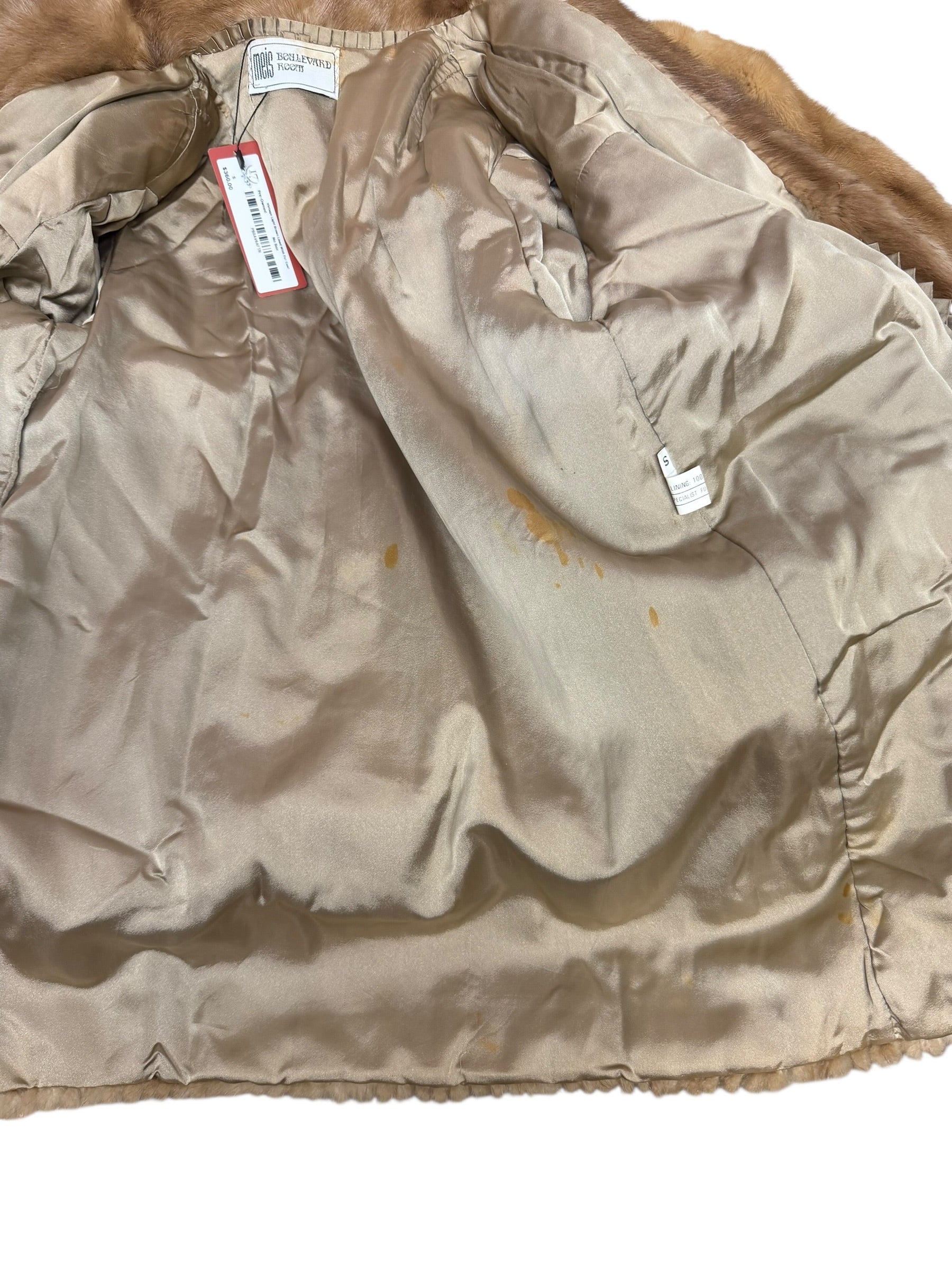 Vintage Light Brown Lined Mink Fur Coat - Image 6