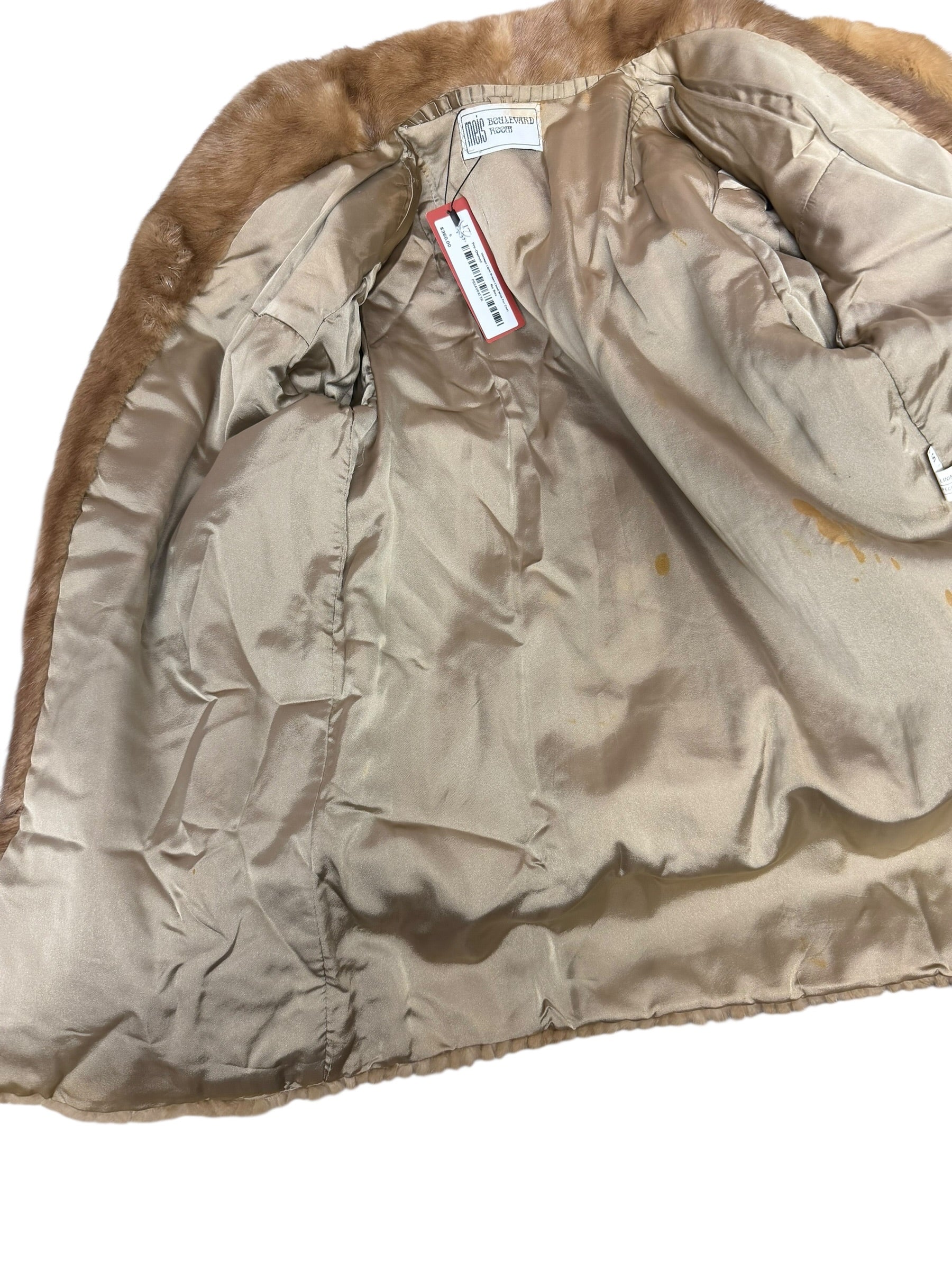 Vintage Light Brown Lined Mink Fur Coat - Image 7