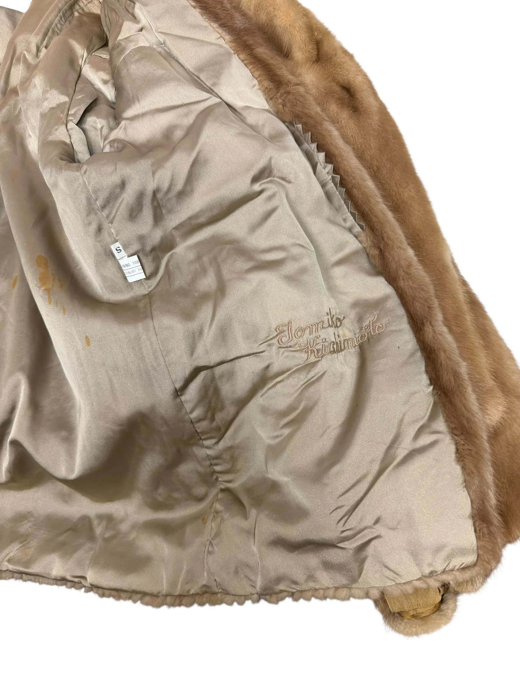 Vintage Light Brown Lined Mink Fur Coat - Image 8