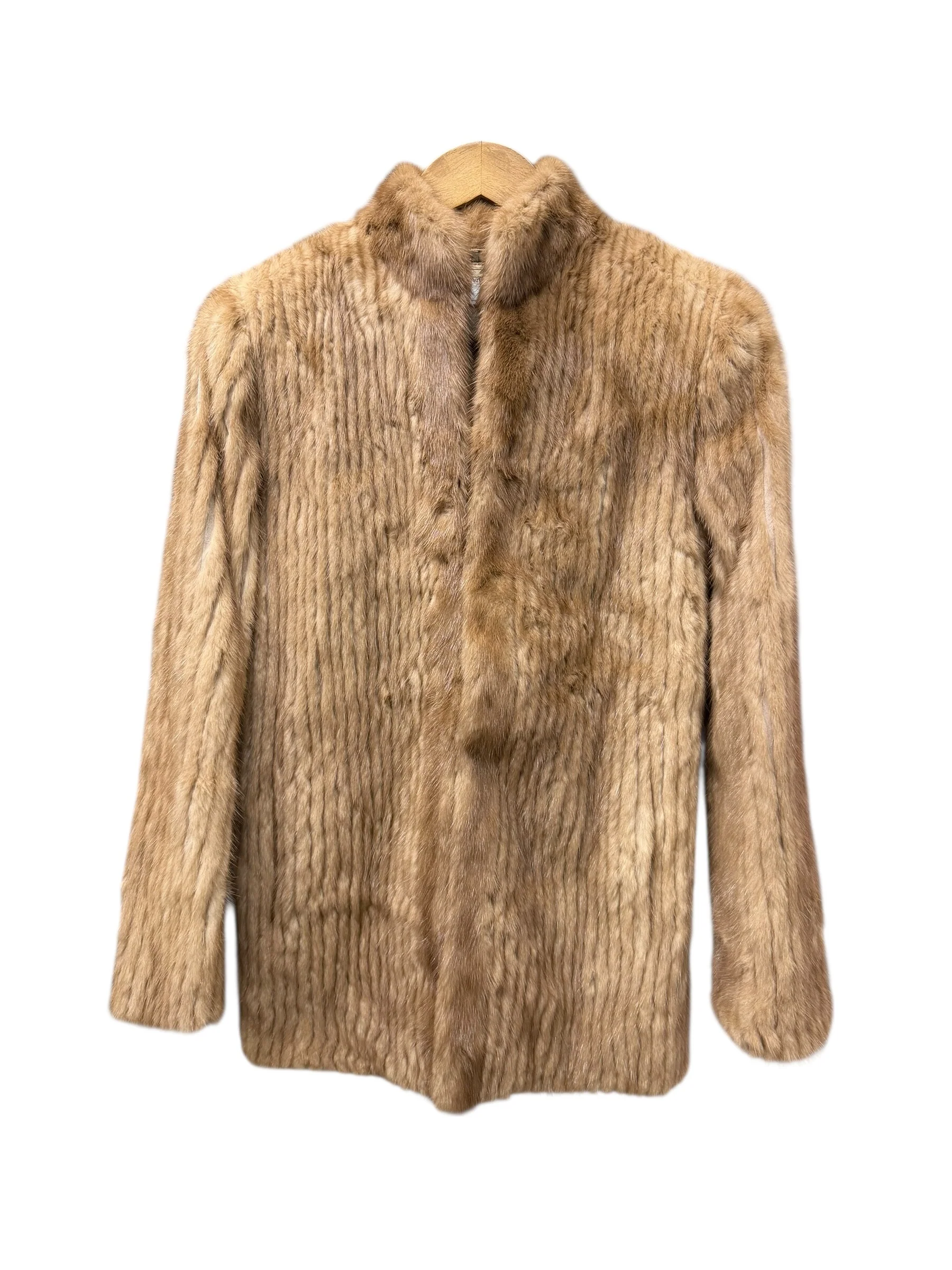 Vintage Light Brown Lined Mink Fur Coat - Image 9