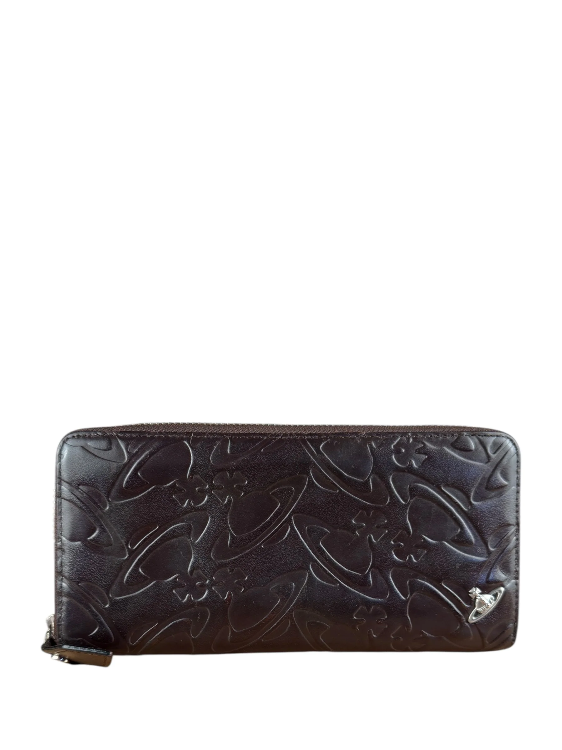 Vivienne Westwood Brown Leather Logo Zippy Wallet
