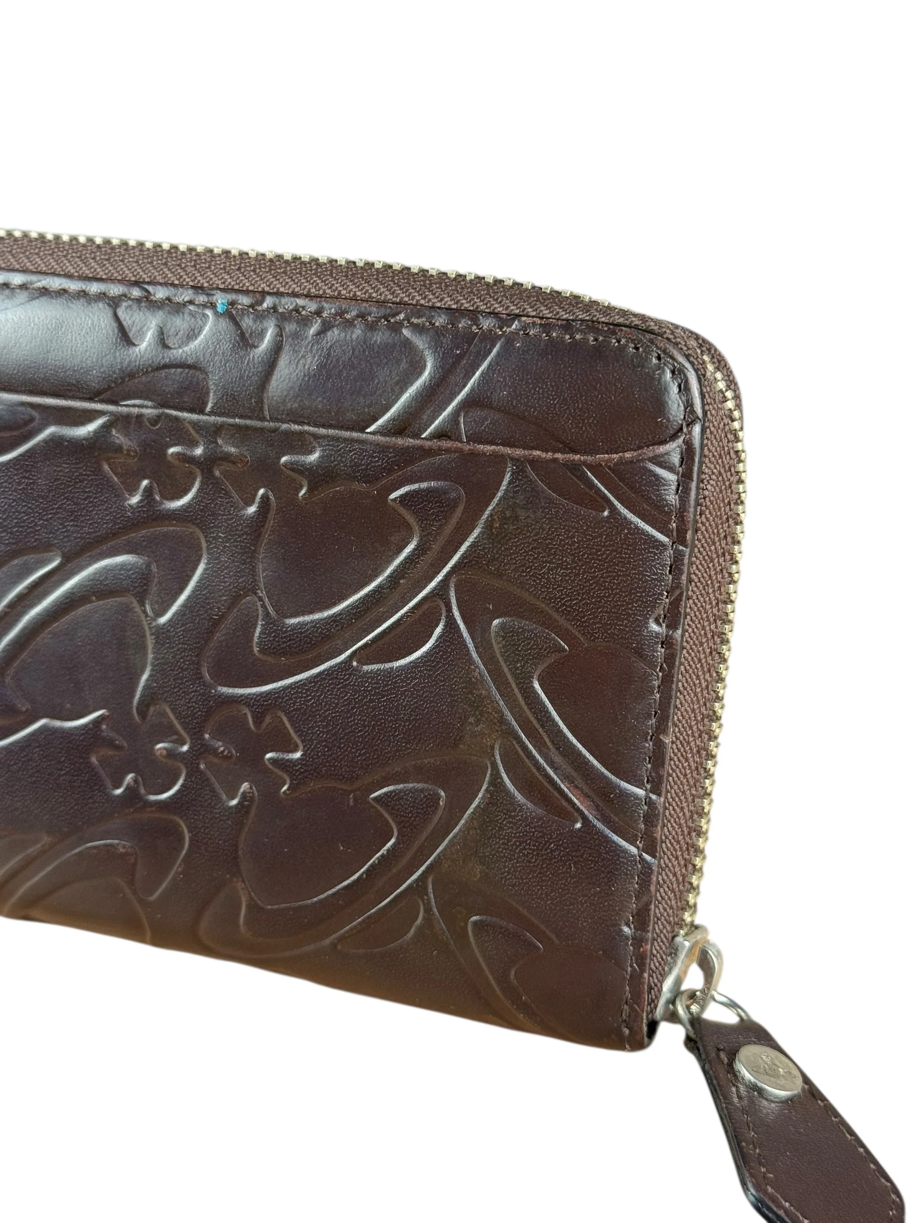 Vivienne Westwood Brown Leather Logo Zippy Wallet - Image 15