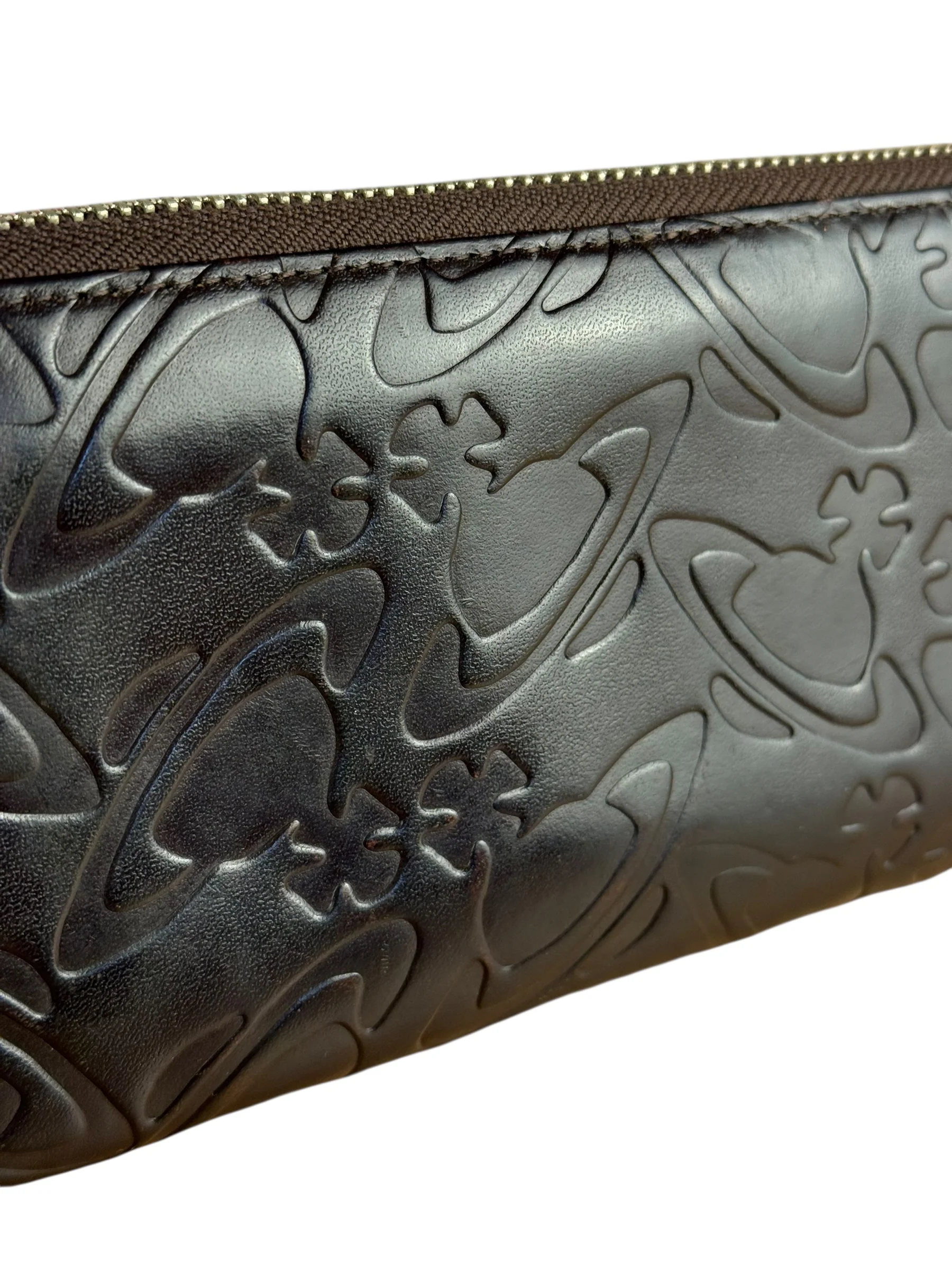 Vivienne Westwood Brown Leather Logo Zippy Wallet - Image 17