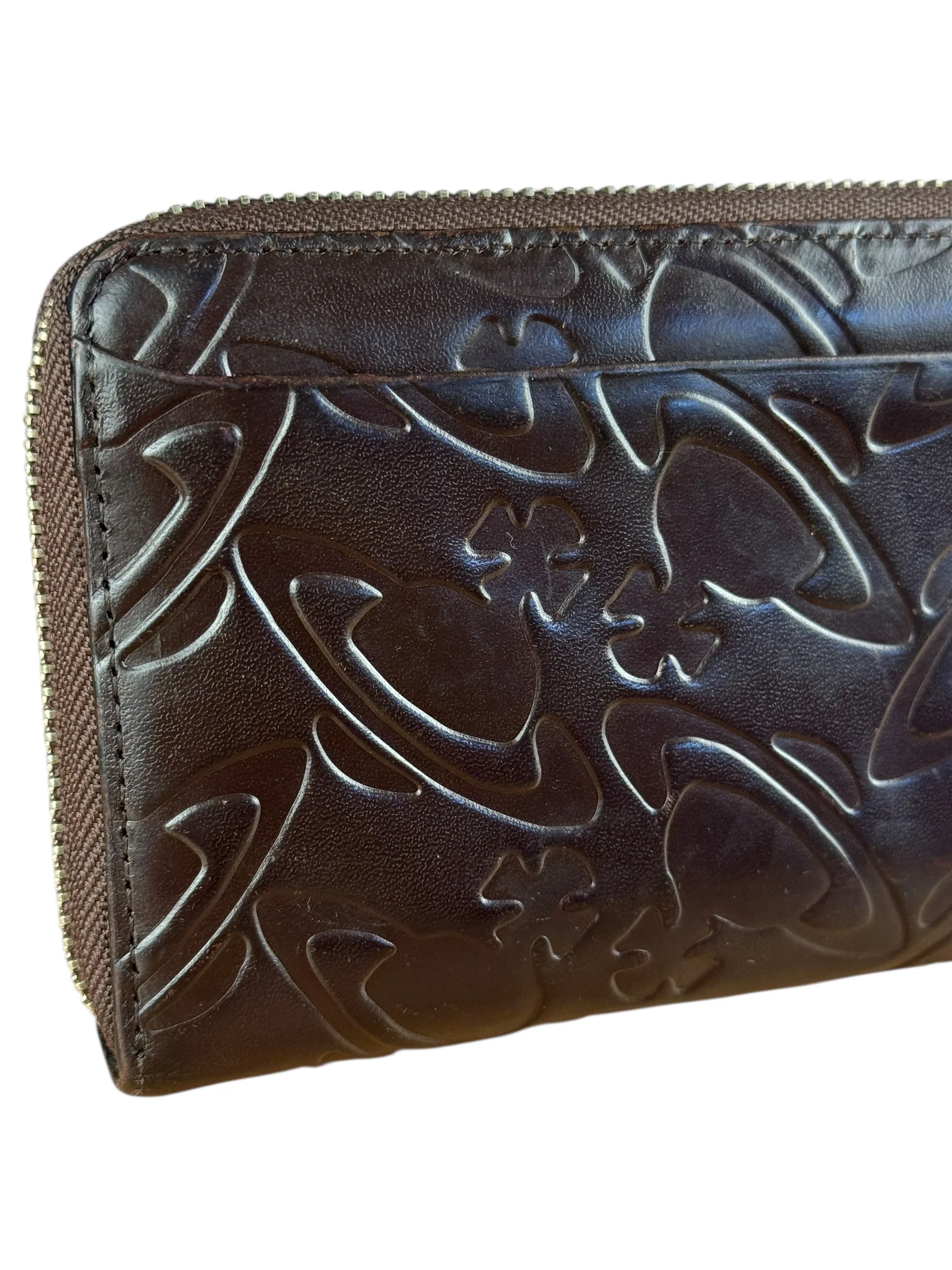 Vivienne Westwood Brown Leather Logo Zippy Wallet - Image 19