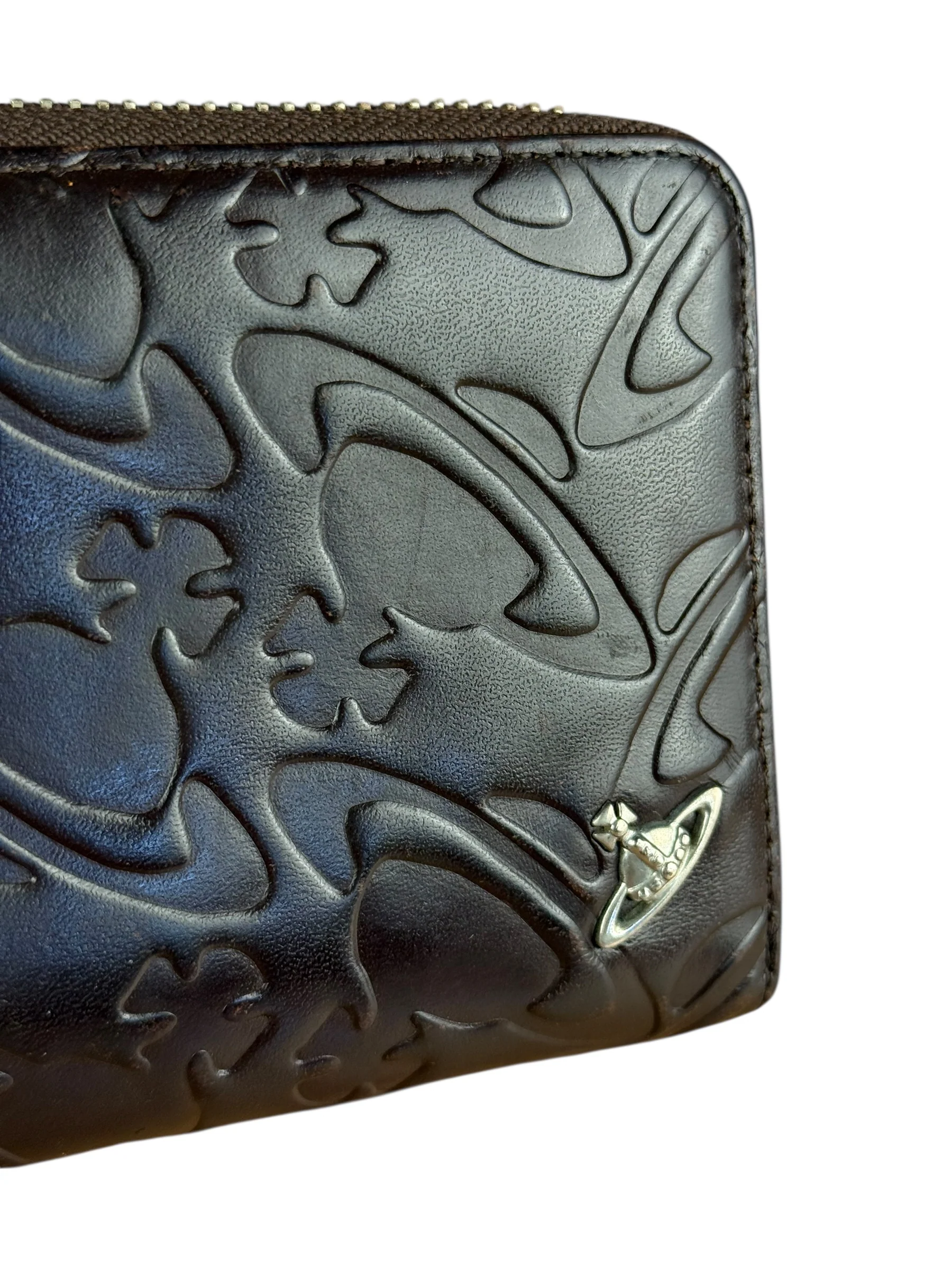 Vivienne Westwood Brown Leather Logo Zippy Wallet - Image 20