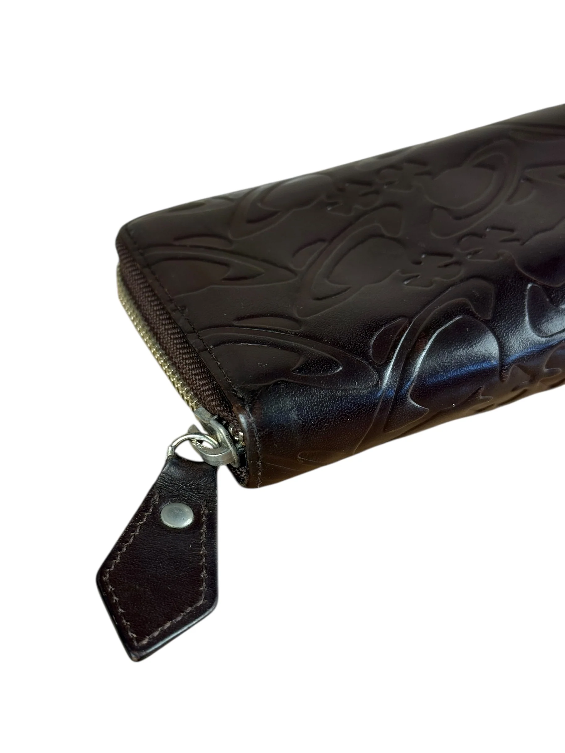 Vivienne Westwood Brown Leather Logo Zippy Wallet - Image 9